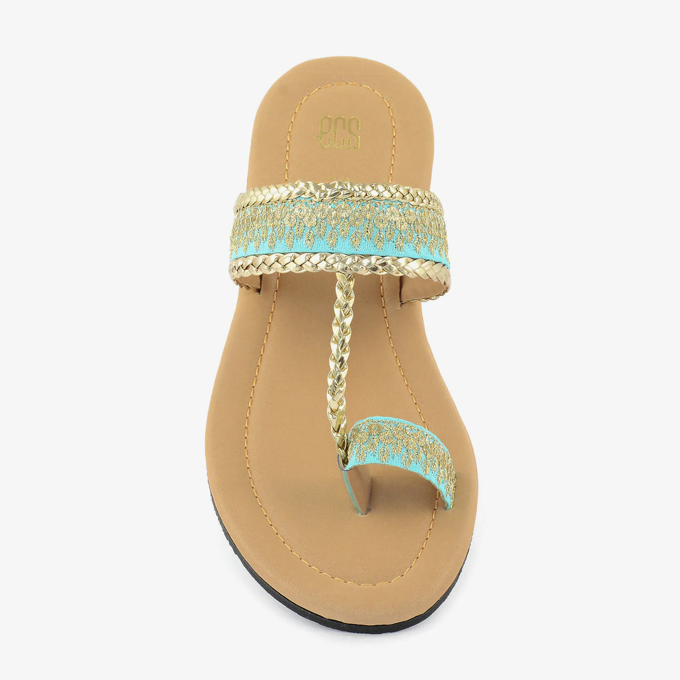 Glittery Embroidered Chappals - Image 12