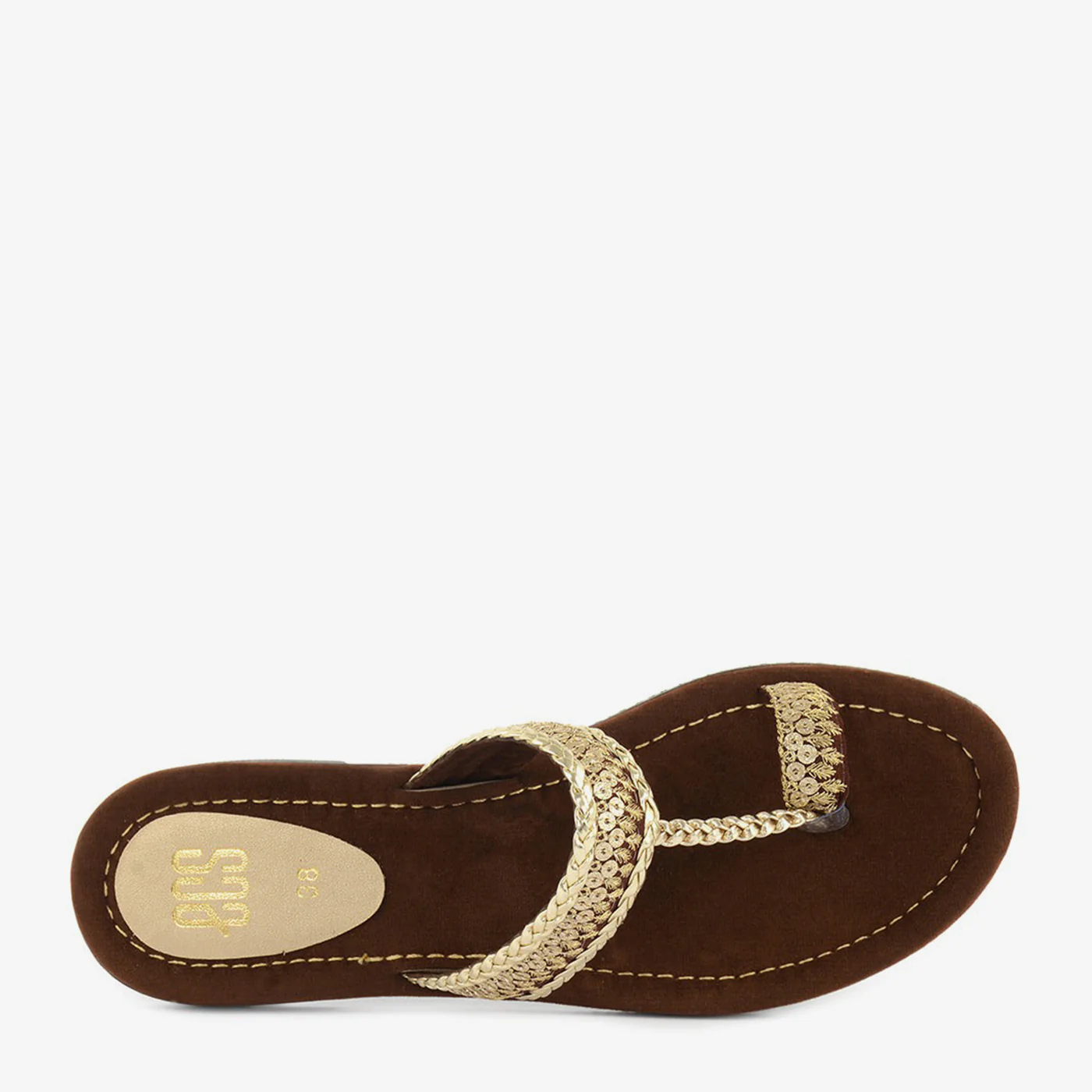 Glittery Embroidered Chappals - Image 3