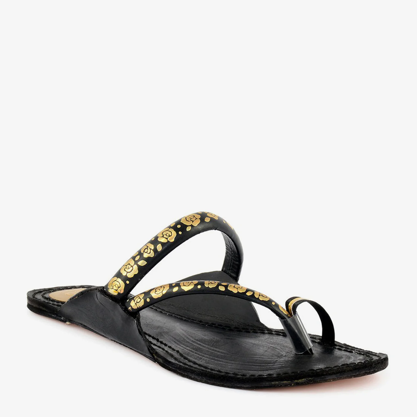 Floral Print Toe-Ring Chappal