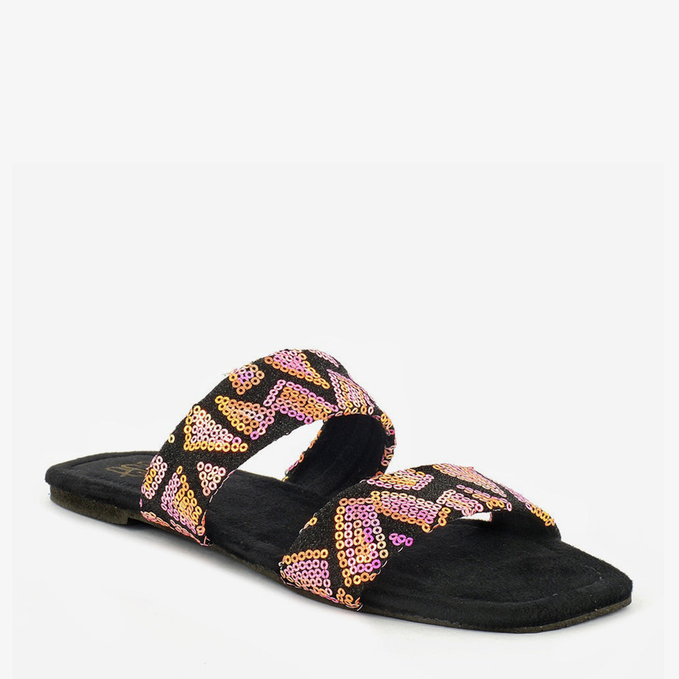Glittery Square Toe Slippers