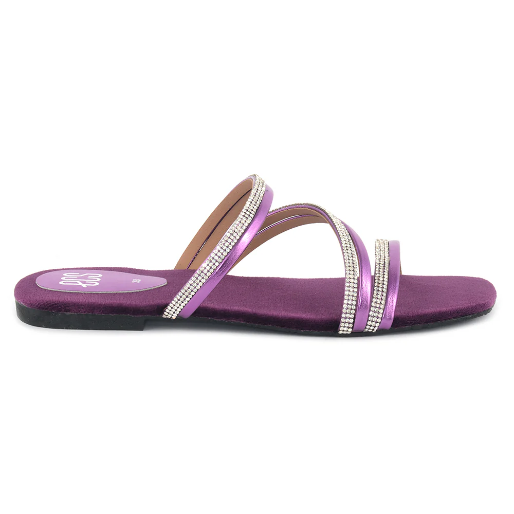 Square-Toe Glittery Slippers - Image 2