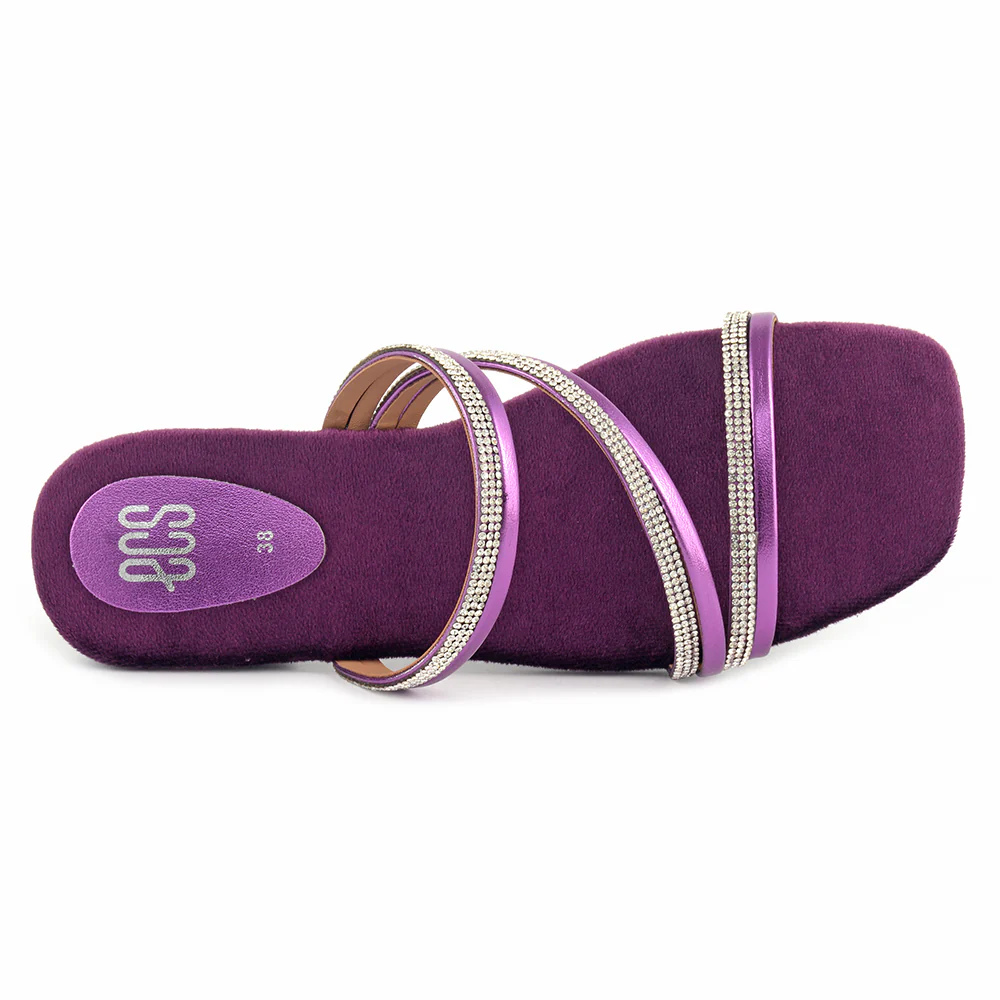 Square-Toe Glittery Slippers - Image 3