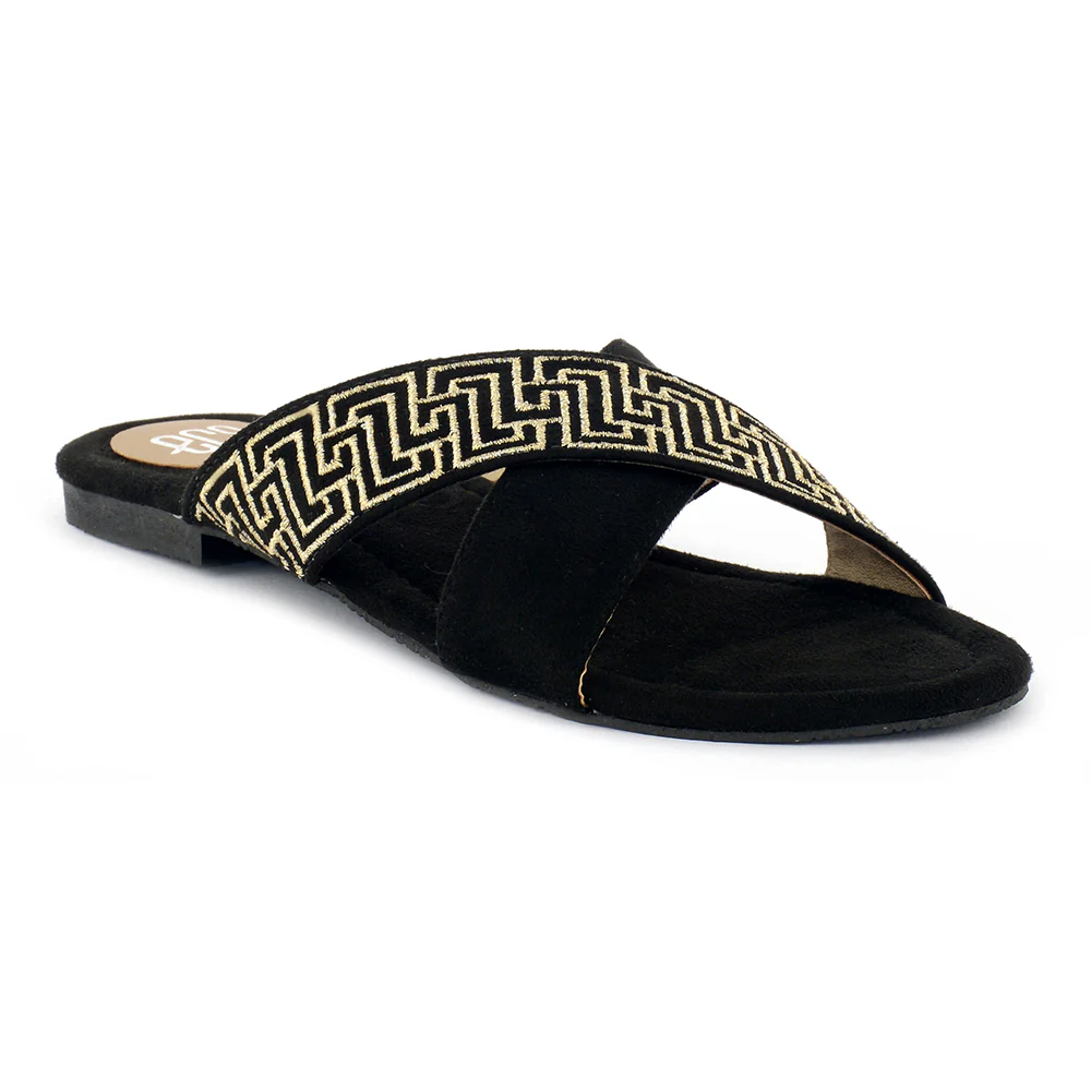 Glittery Round-Toe Slippers