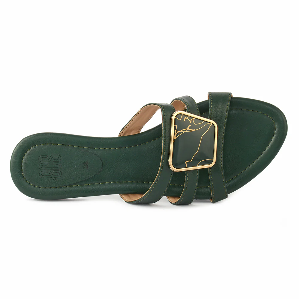 Stylish Buckle Detail Slippers - Image 7