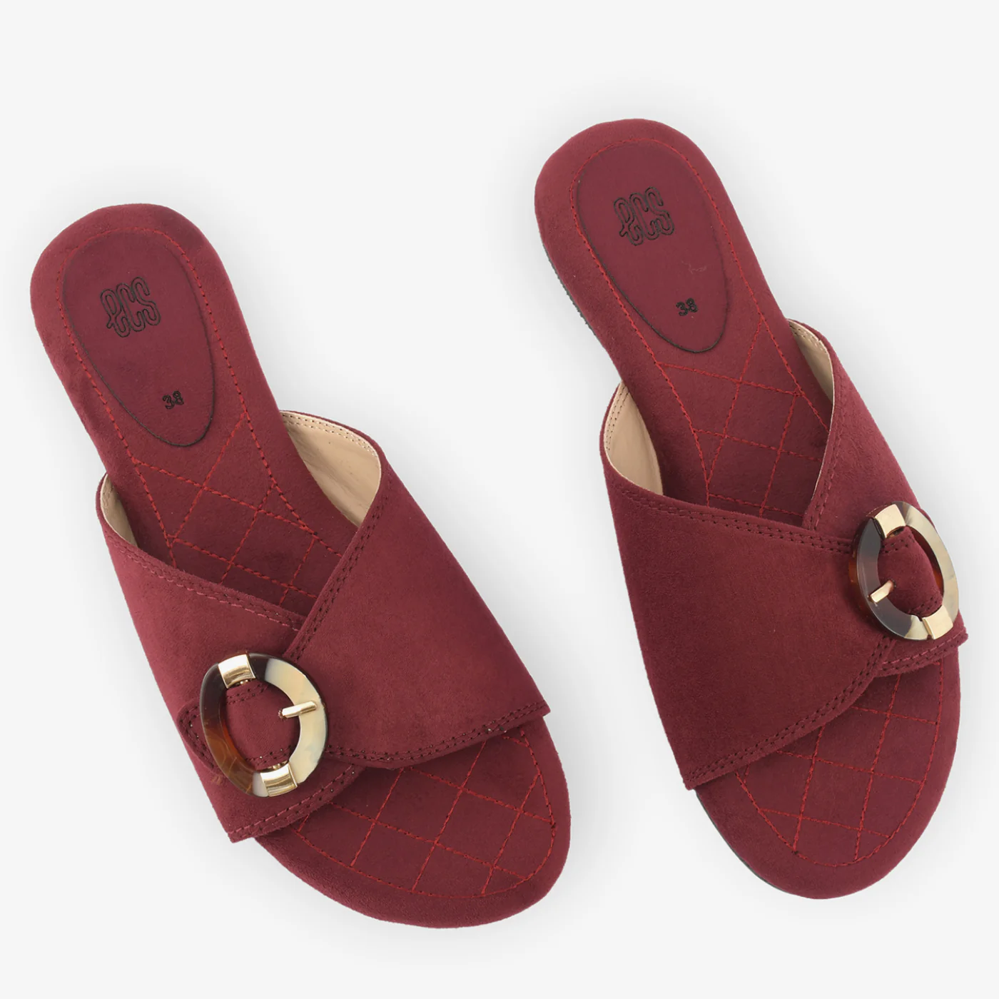 Sculpted Buckle Slides - Image 2