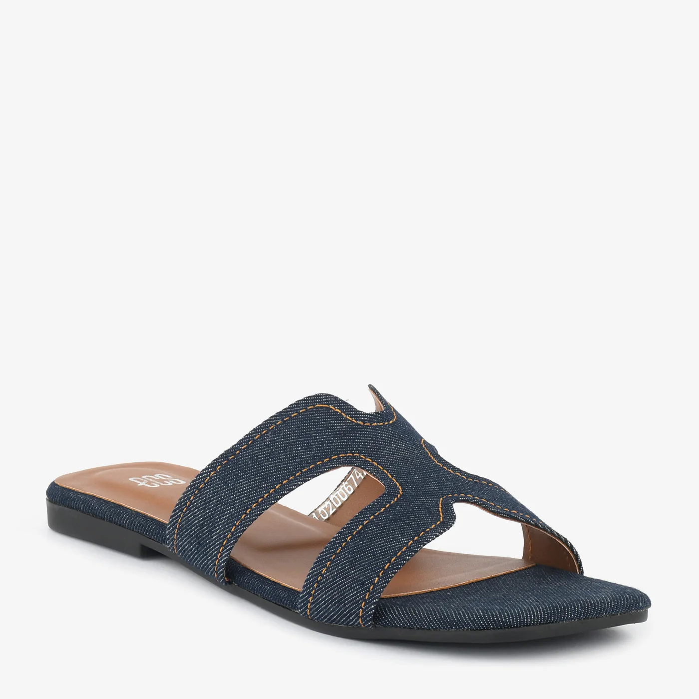 Denim Cutout Slides