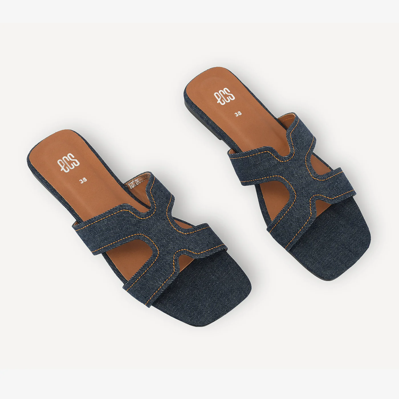 Denim Cutout Slides - Image 2