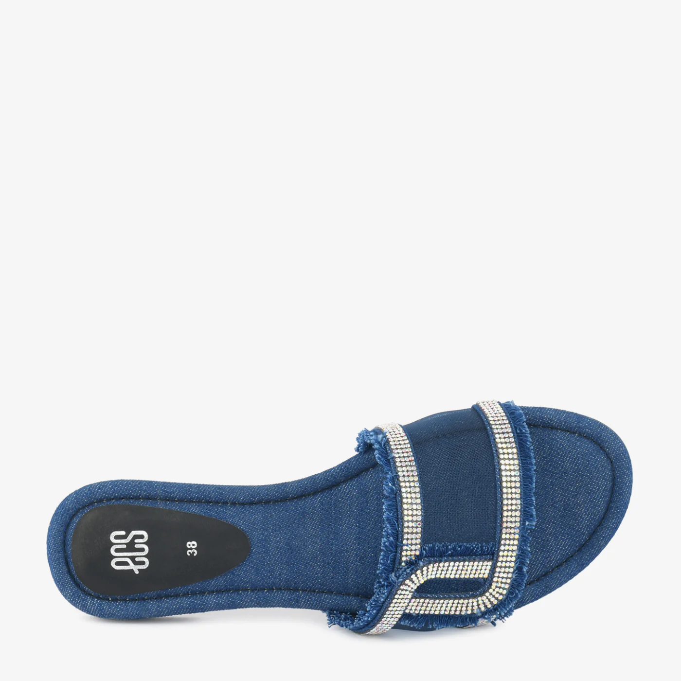 Denim Rhinestone Slipper - Image 4