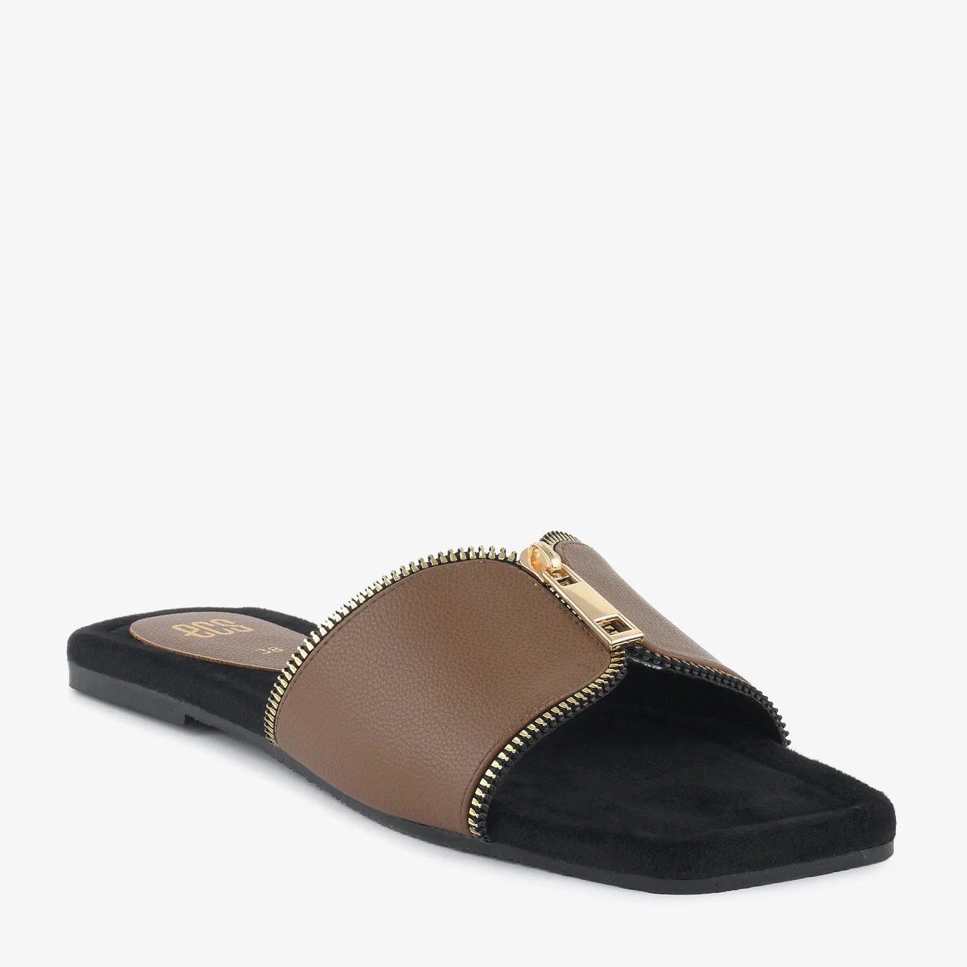 Zipper Detail Slipper