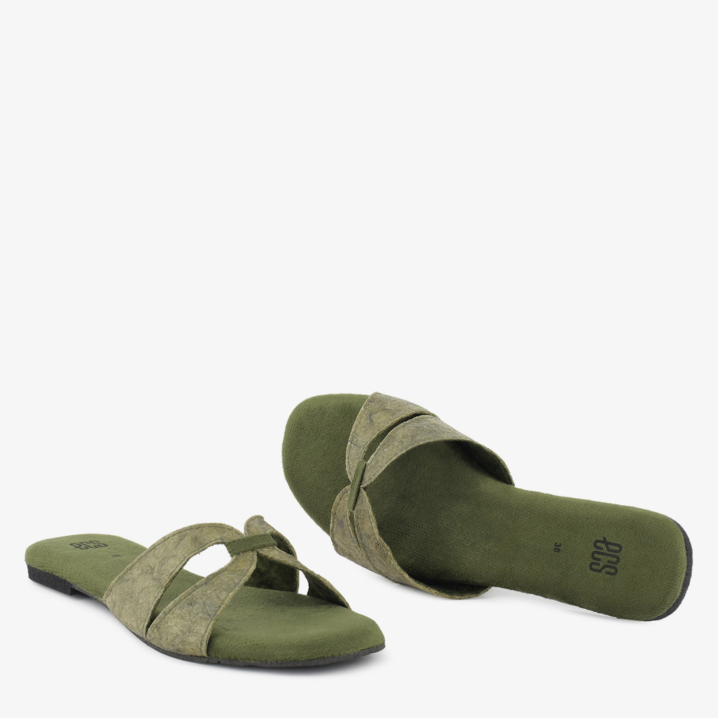 Eco-Moss Banana Leather Slides - Image 2