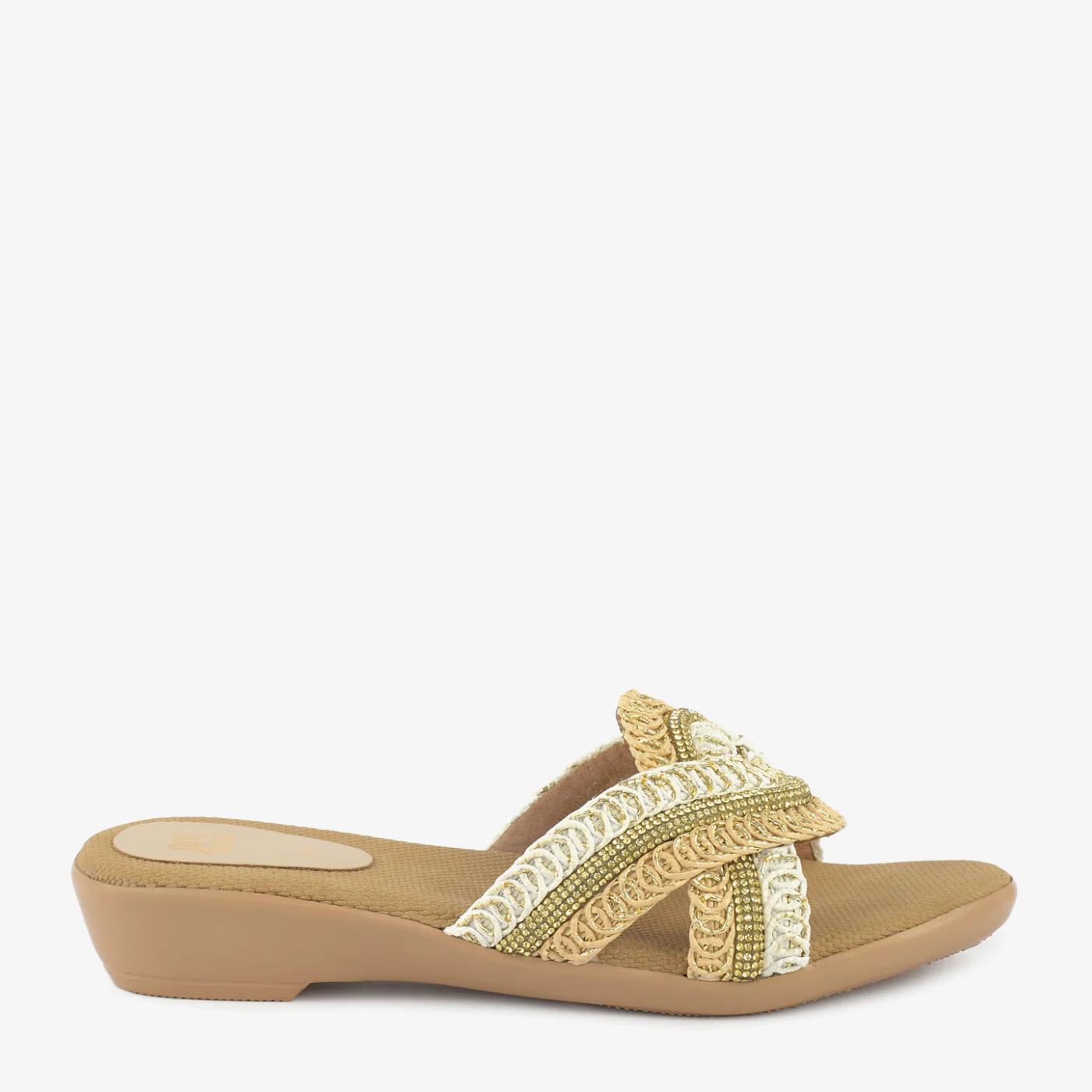 Golden Weave Wedge Slides - Image 3