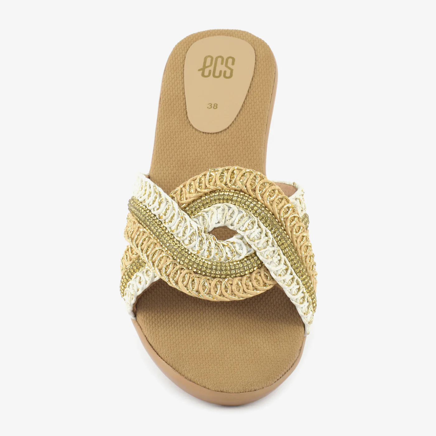Golden Weave Wedge Slides - Image 5