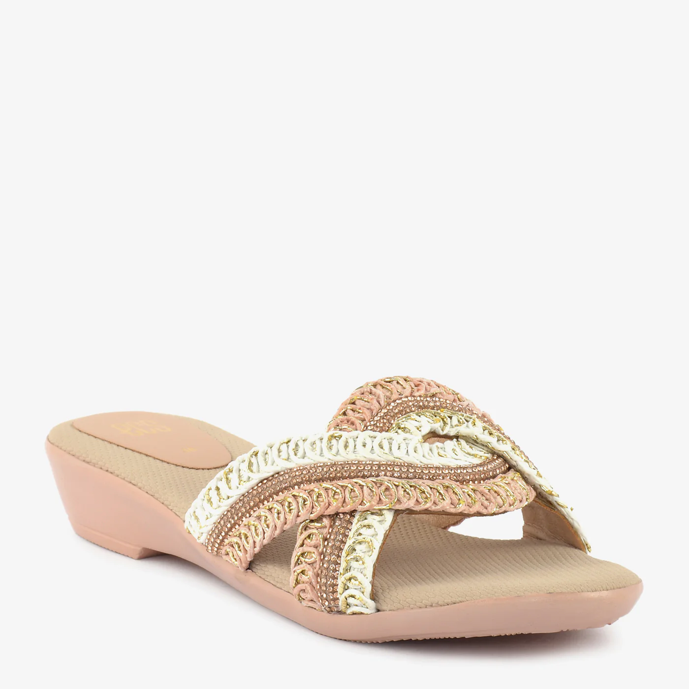 Golden Weave Wedge Slides - Image 6