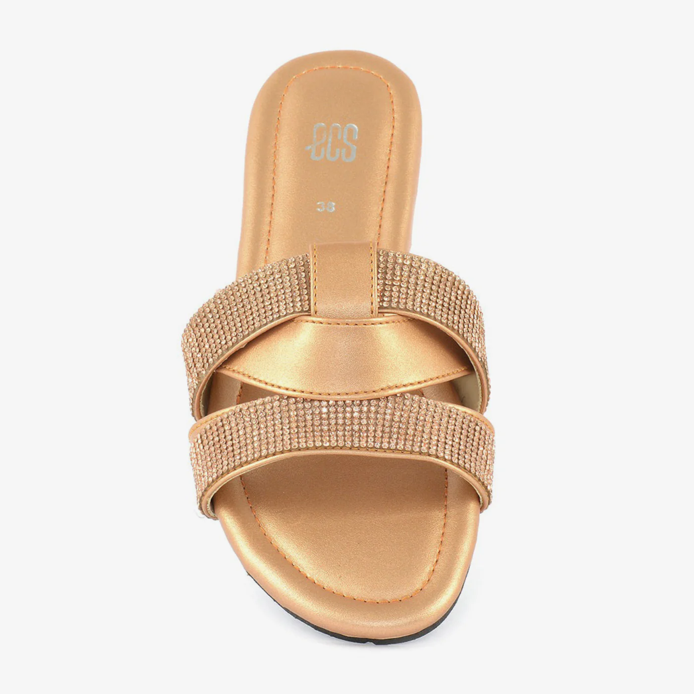 Double Strap Embellished Slides - Image 4