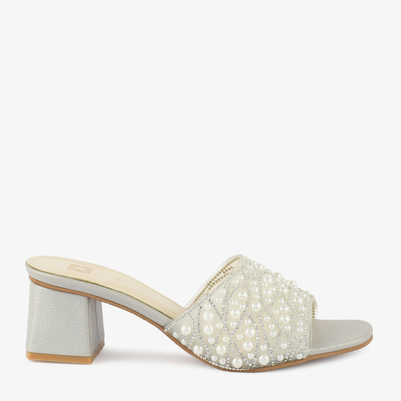 Pearl Embellished Block Heels - Image 3