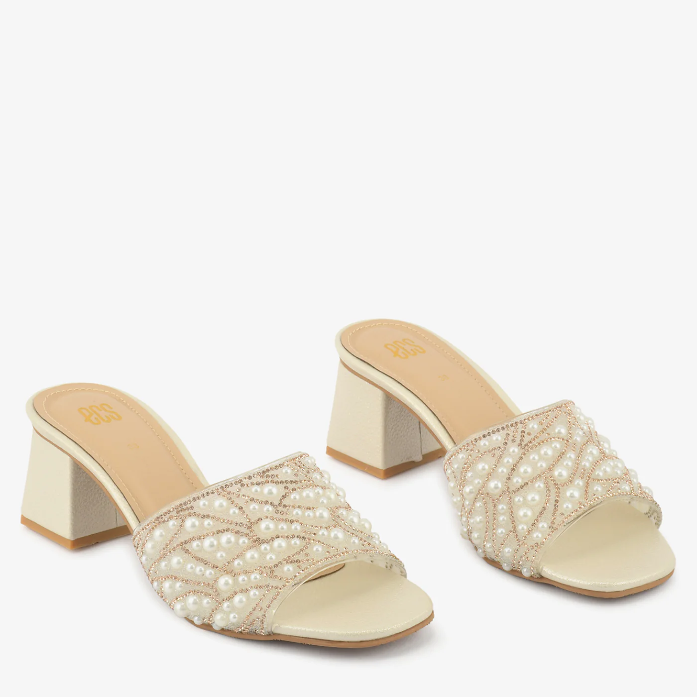 Pearl Embellished Block Heels - Image 7