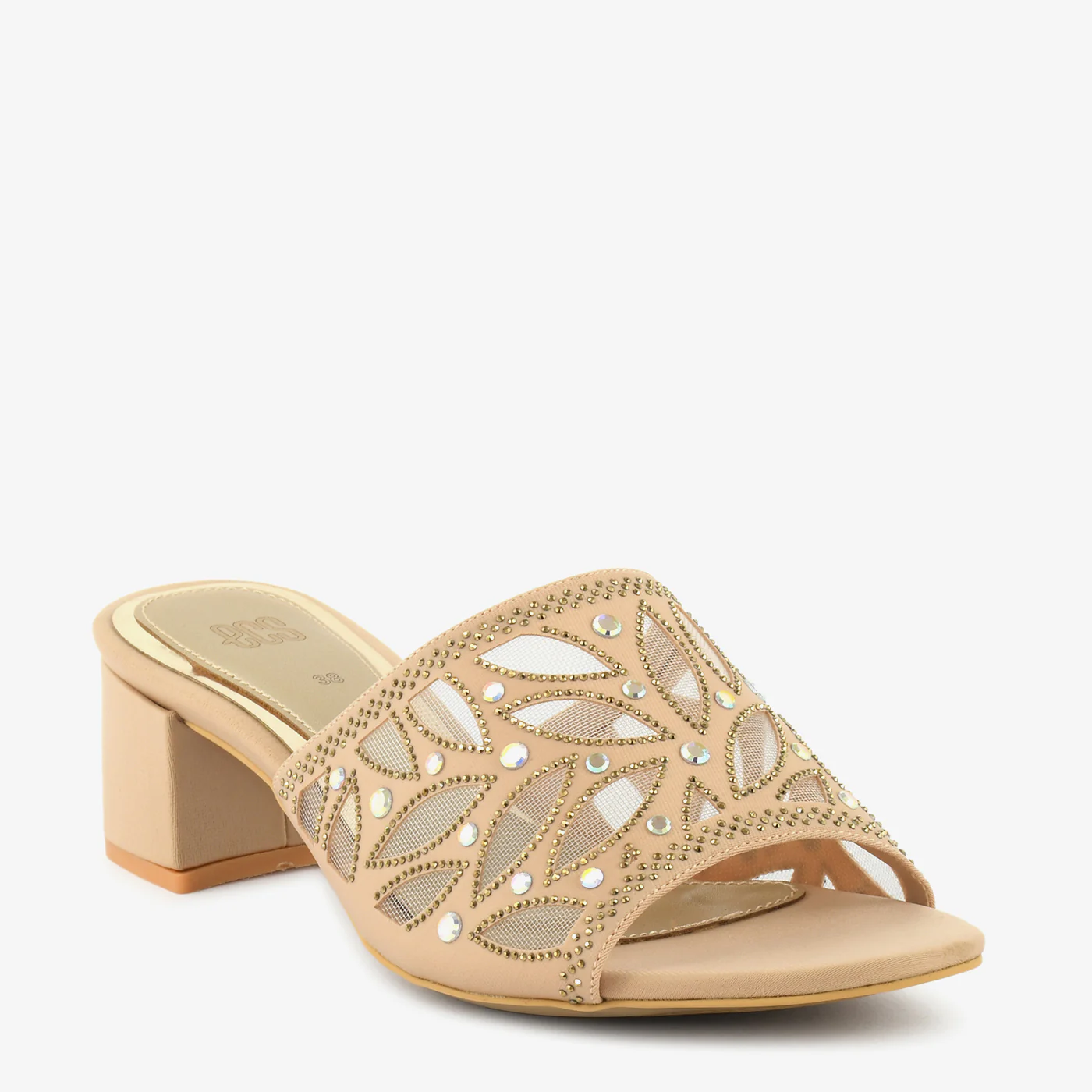 Embellished Mesh Block Heels - Image 11
