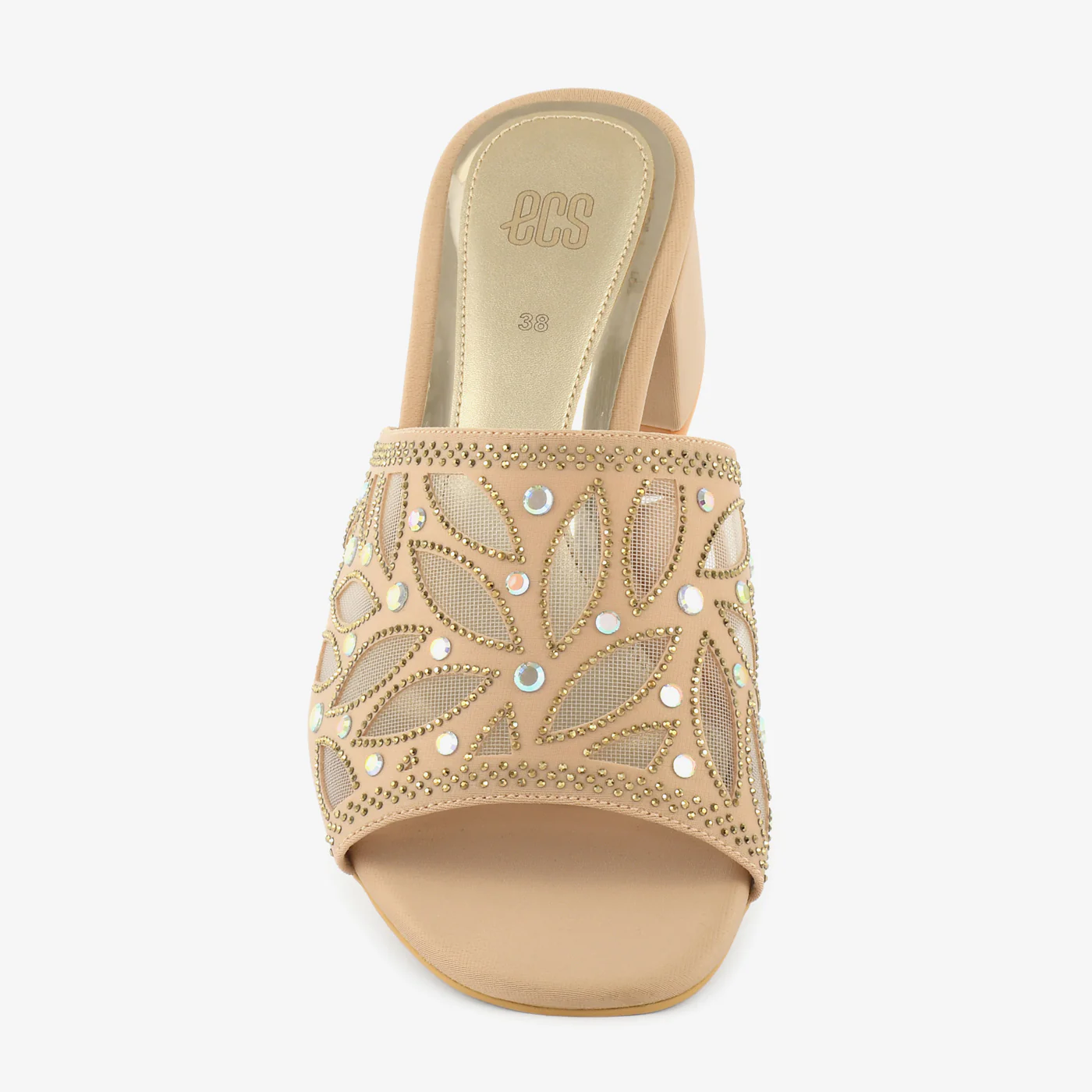 Embellished Mesh Block Heels - Image 15