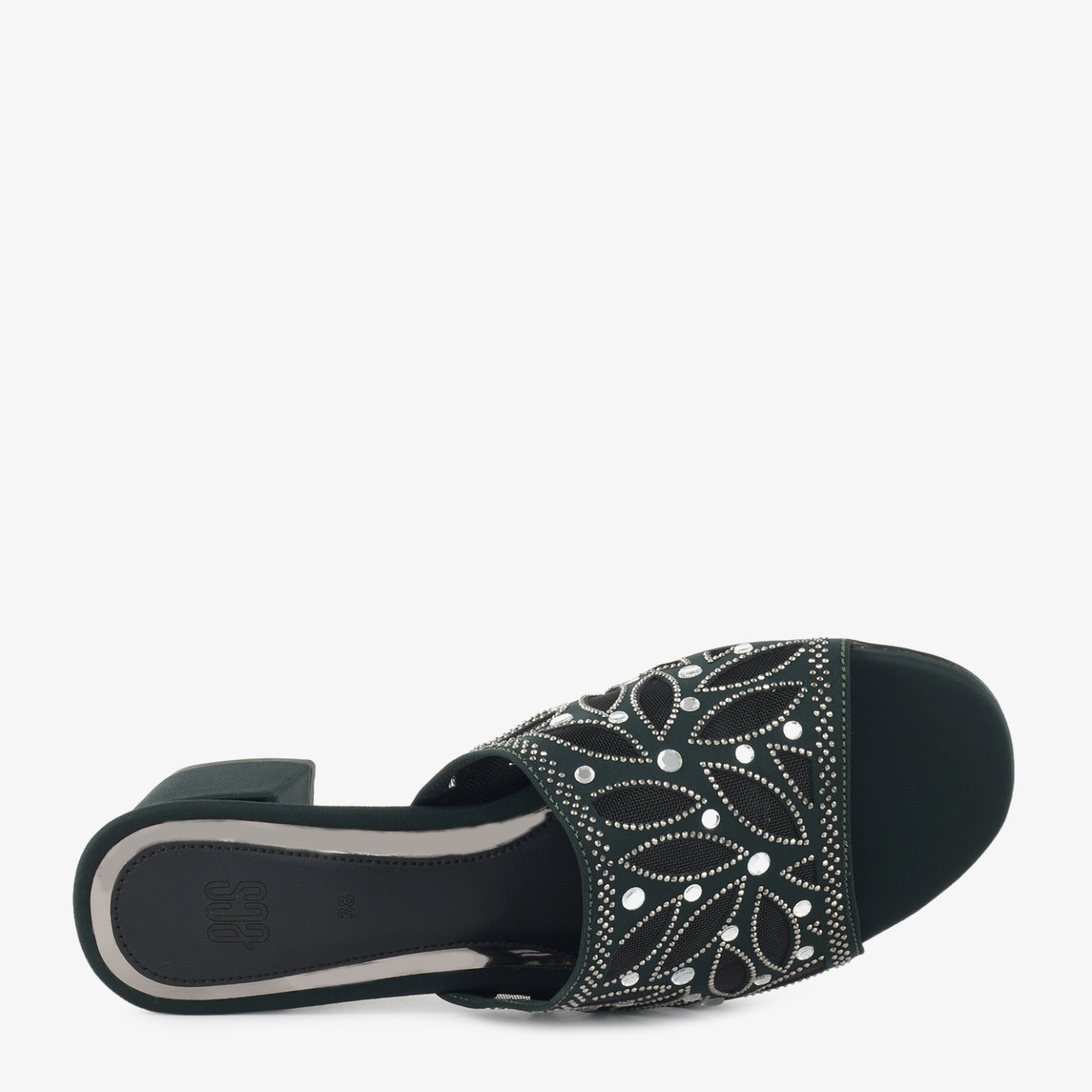Embellished Mesh Block Heels - Image 9