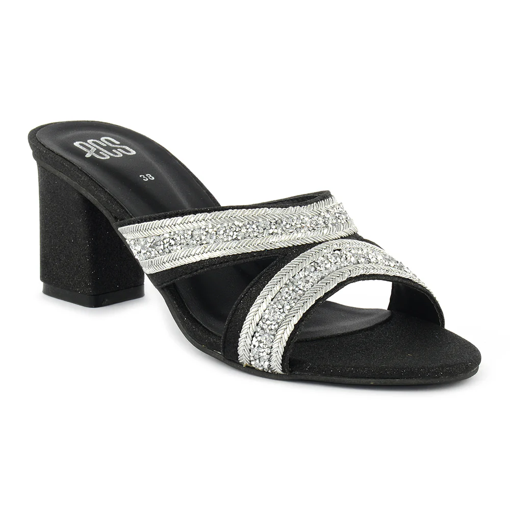 Glittery Block Heels