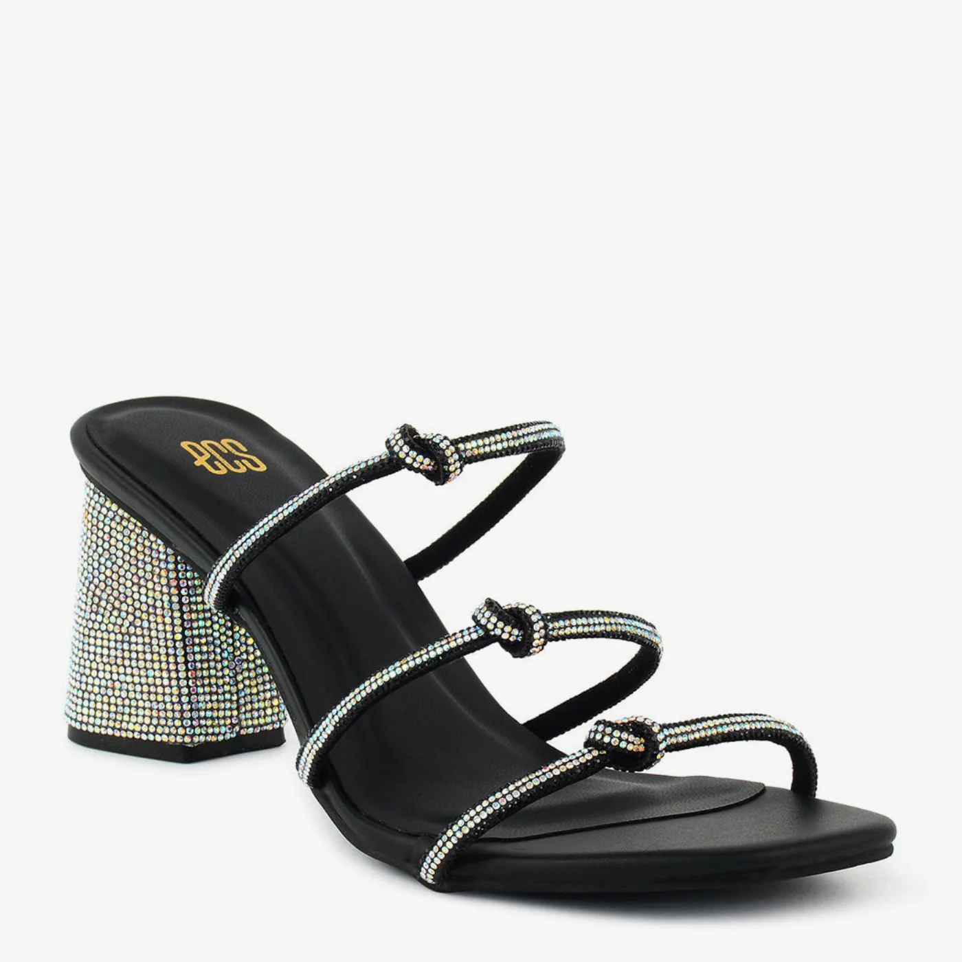 Glitter Knot Block Heels