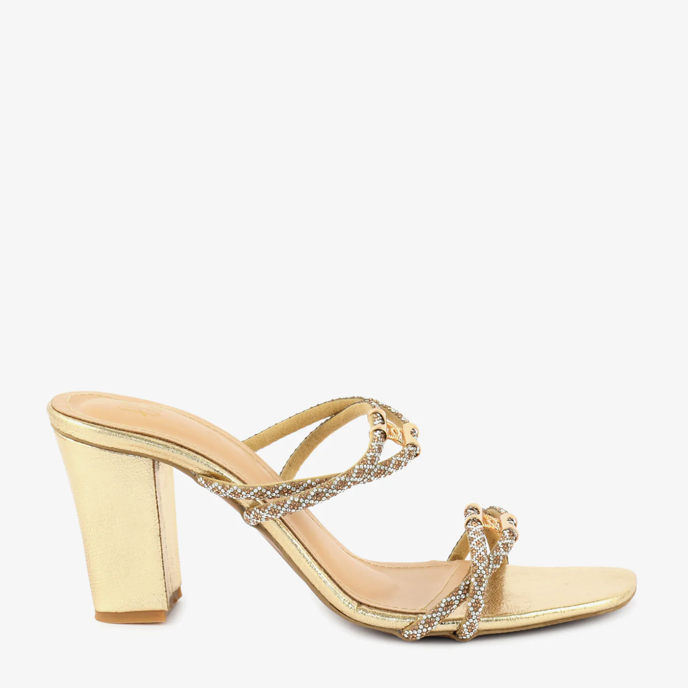 Gilded Glamour Two-Strap Heels - Image 2