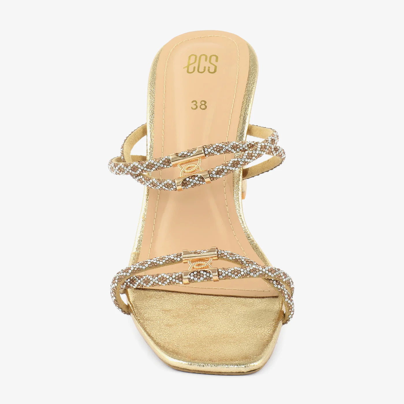 Gilded Glamour Two-Strap Heels - Image 4