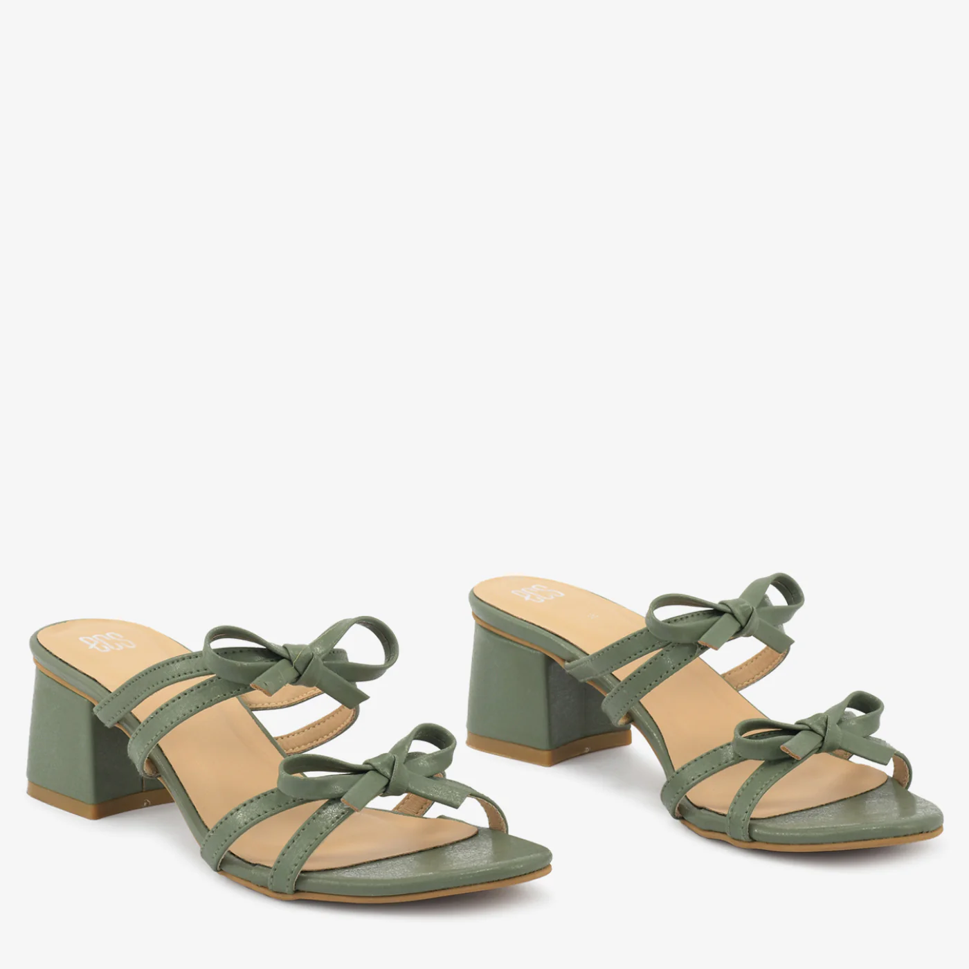 Ribbon Walk Block Heel Slippers - Image 2