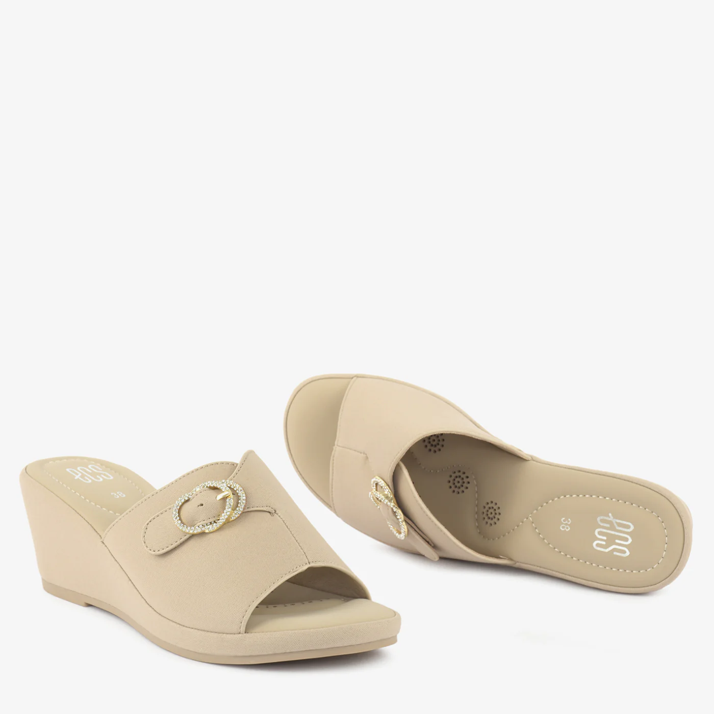 Embellished Wedge Slippers - Image 2