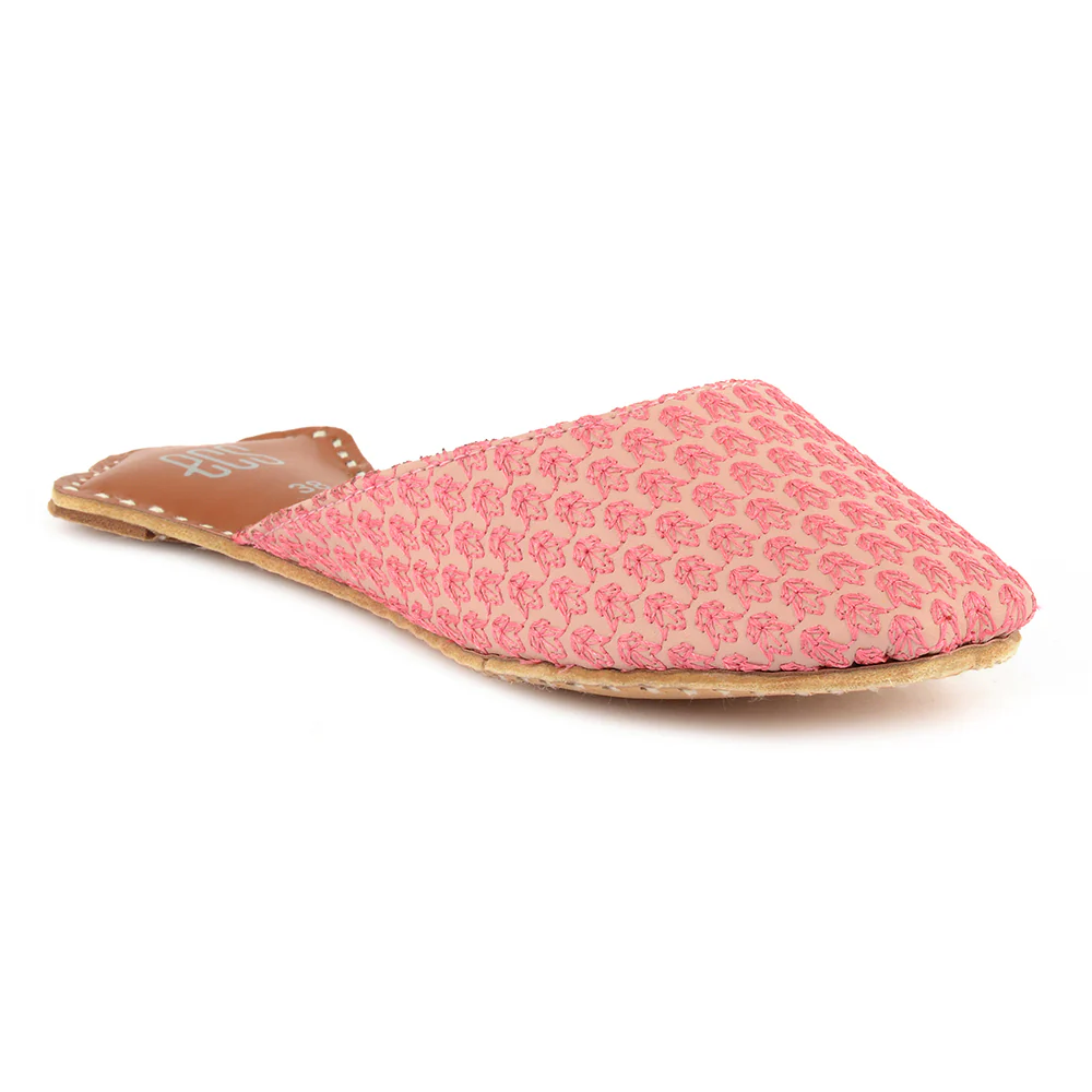 Embroidered Pointed Mule