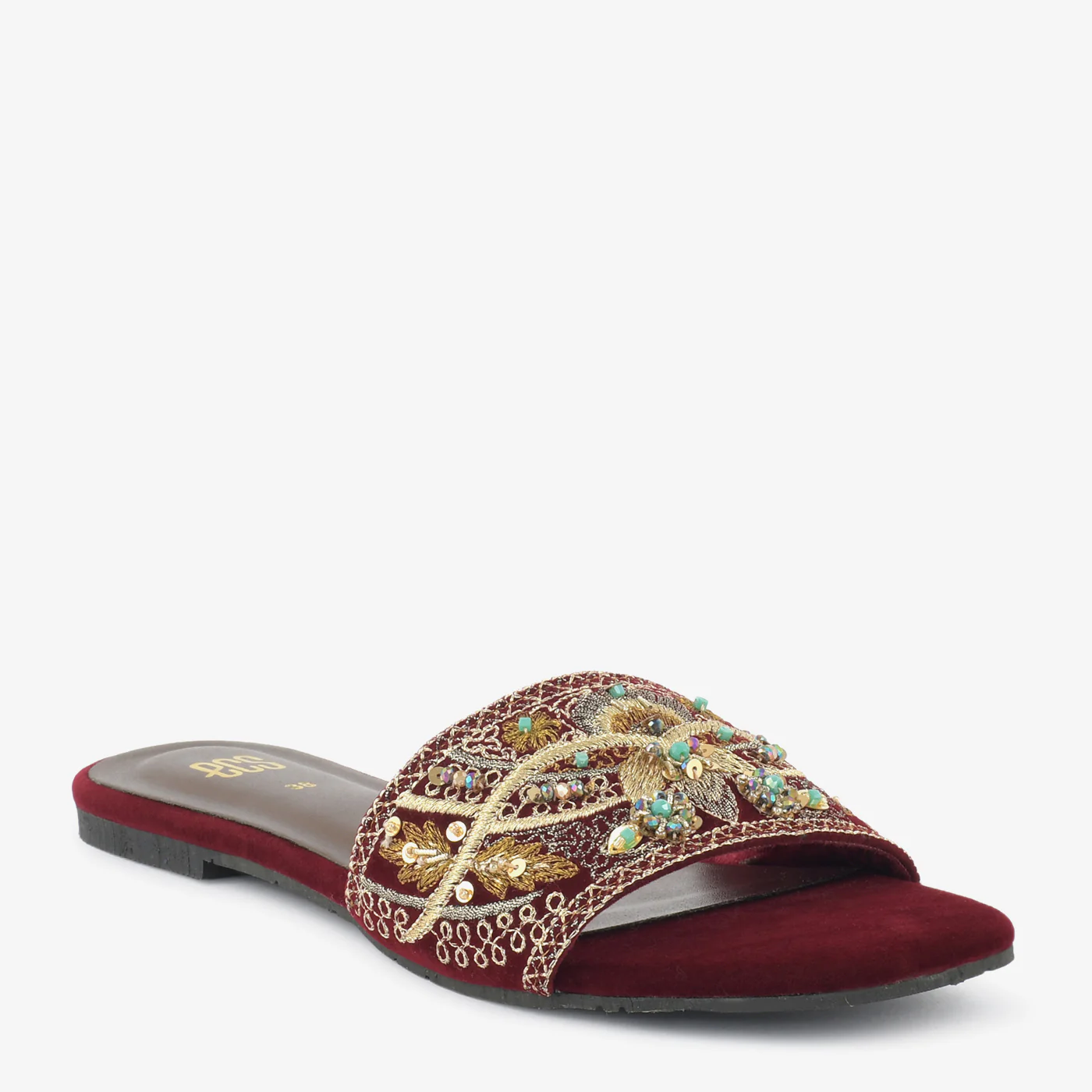 Embroidered Velvet Chappals