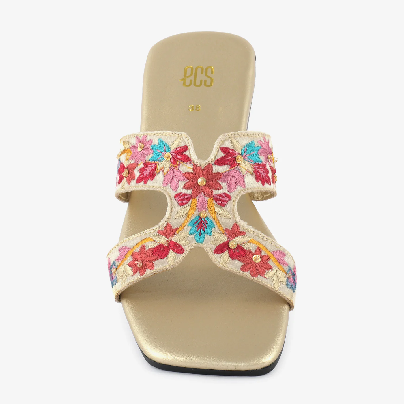 Floral Embroidered Slides - Image 5