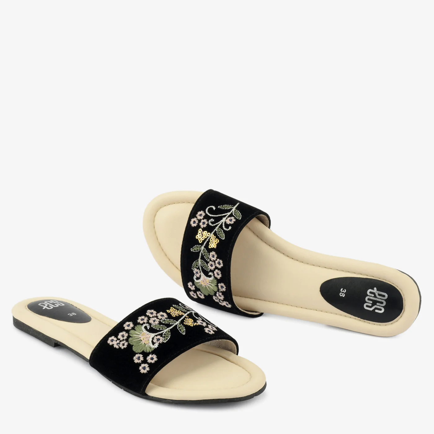 Embroidered Velvet Slippers - Image 2