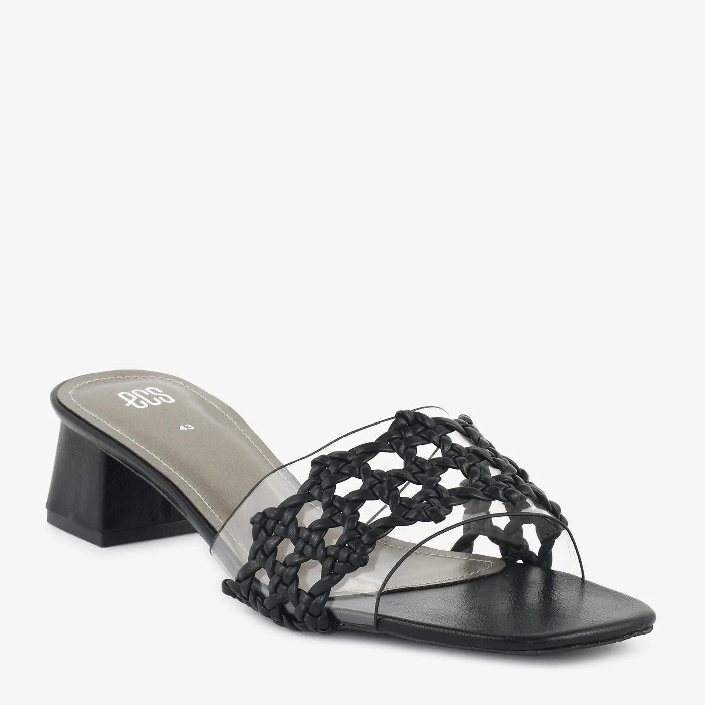 Woven Clear Strap Slipper