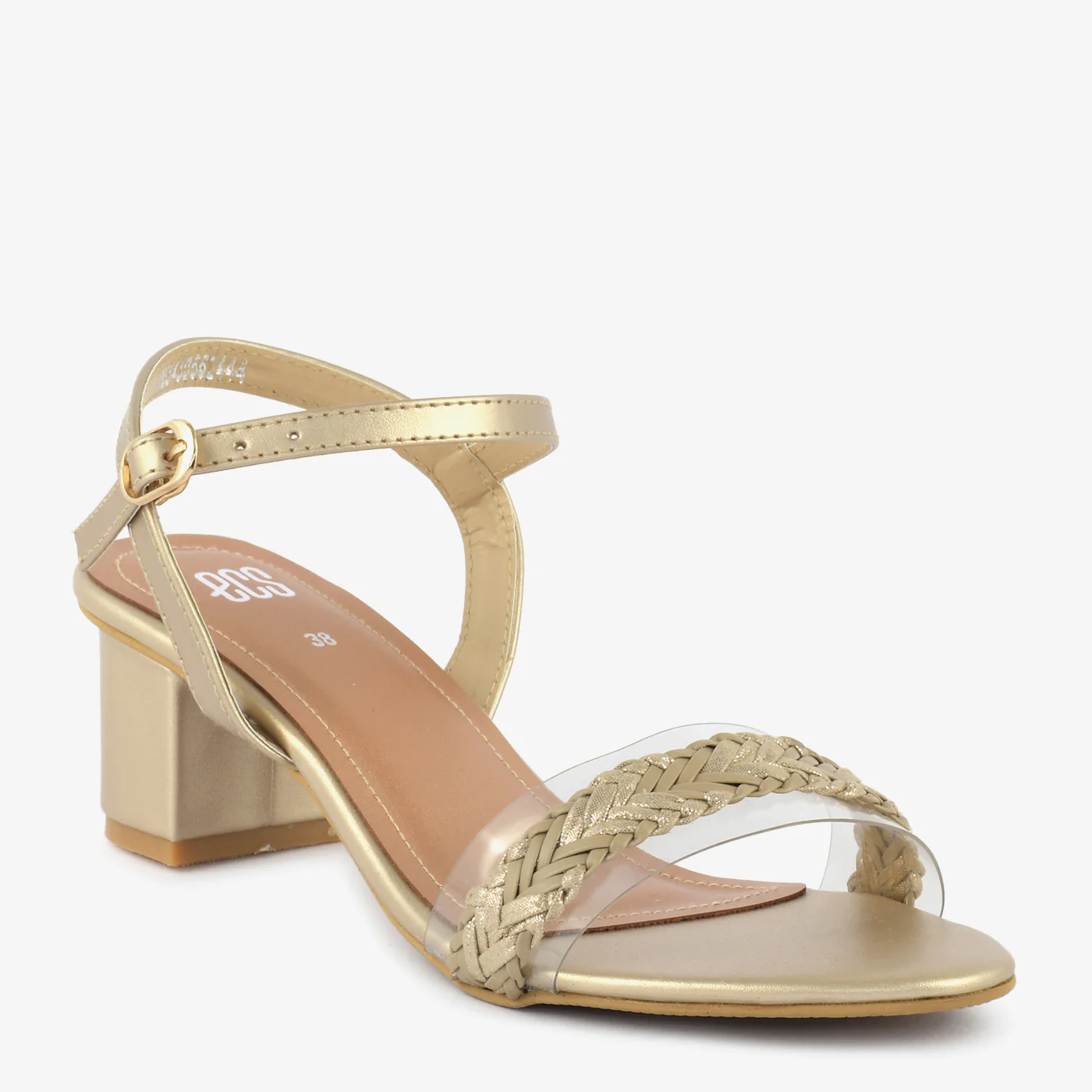 Golden Braided Block Heels