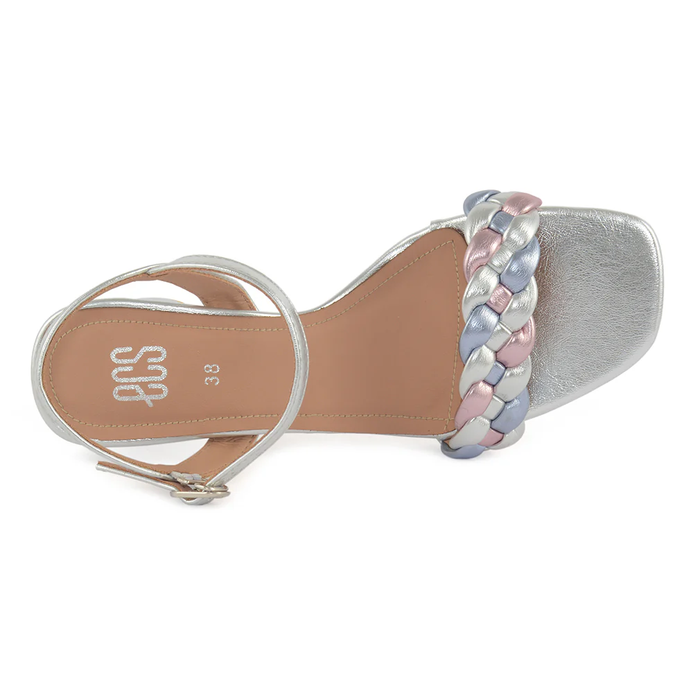 Glossy Square-Toe Sandals - Image 3
