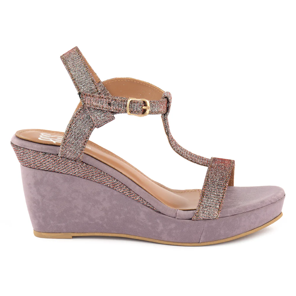 Velvet Sparkle Wedge Sandals - Image 2