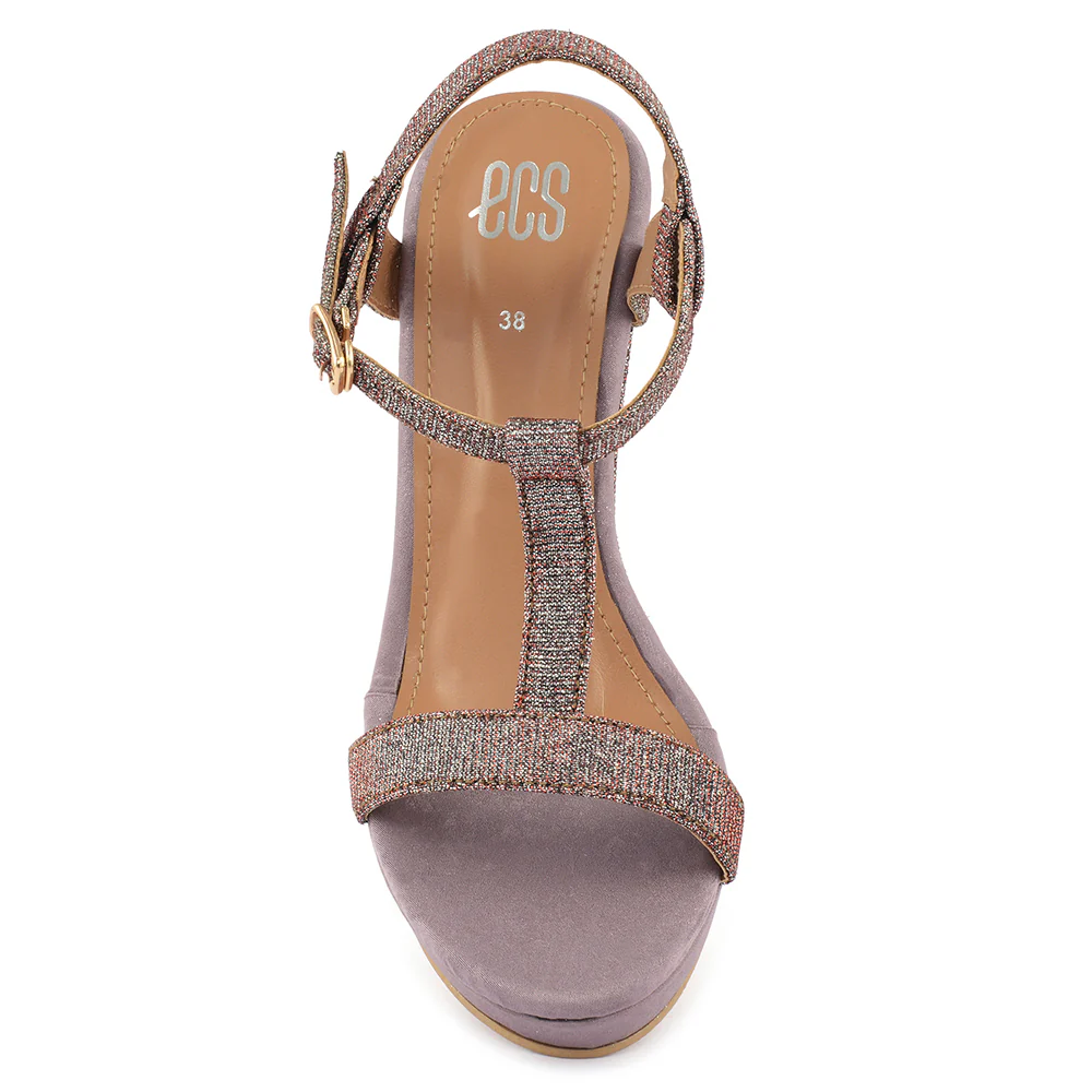 Velvet Sparkle Wedge Sandals - Image 4