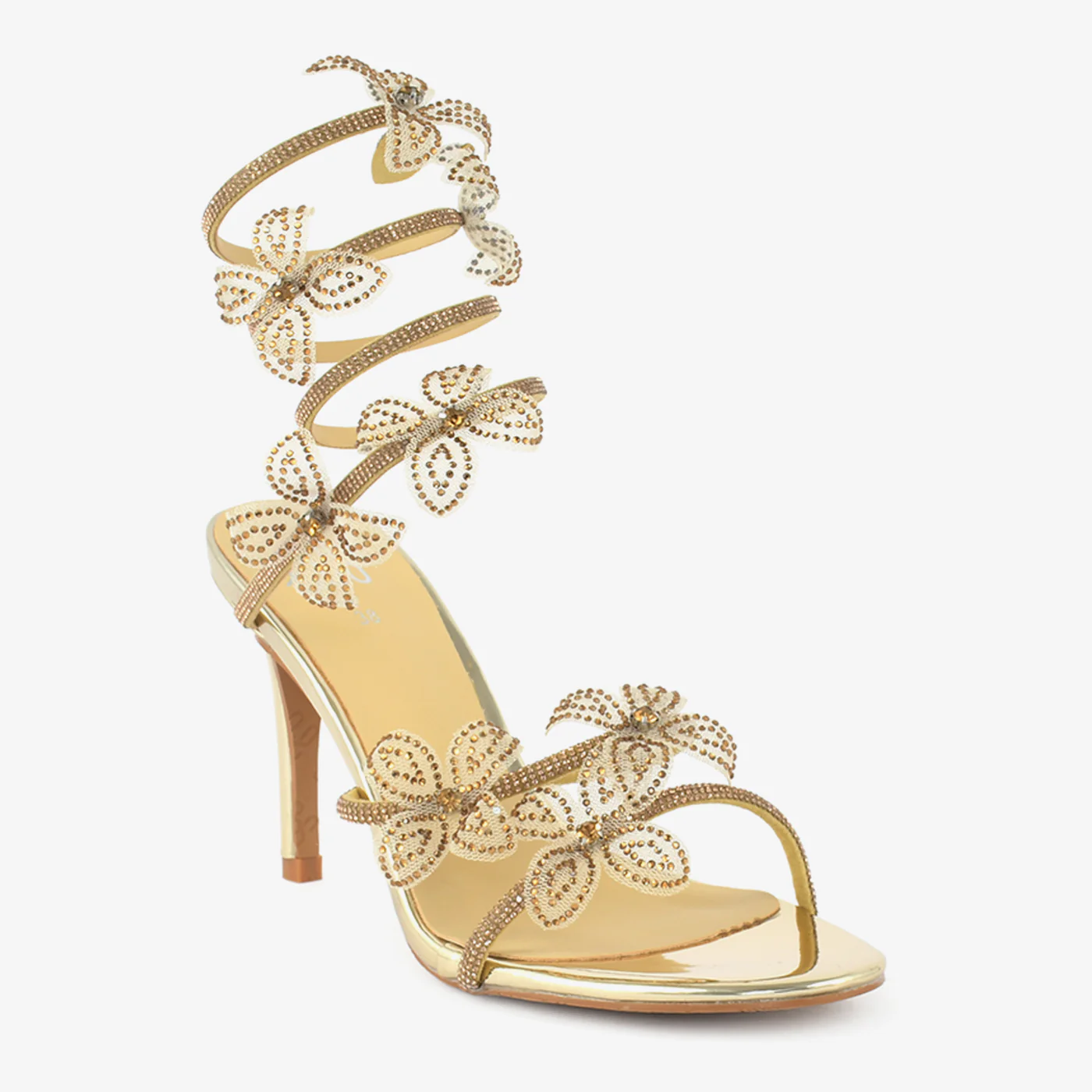 Golden Butterfly Spiral Sandals