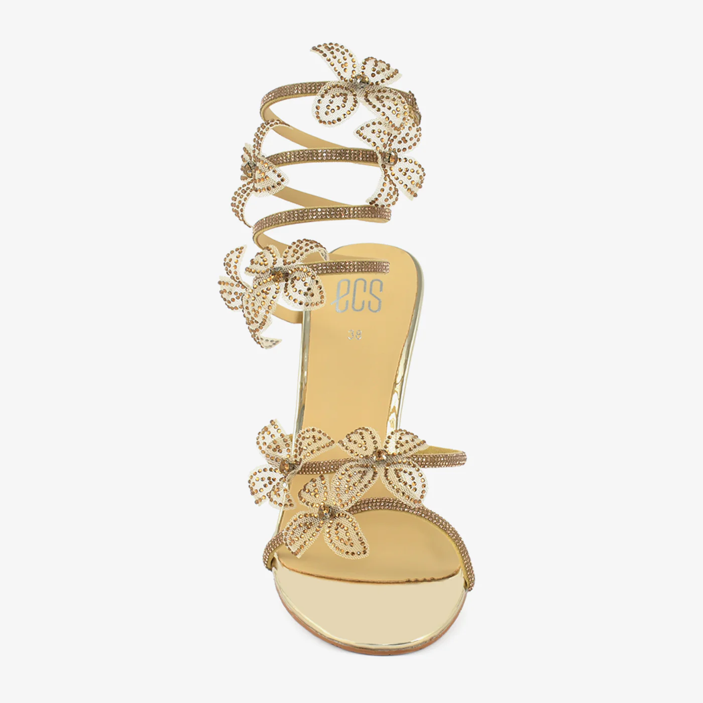 Golden Butterfly Spiral Sandals - Image 4