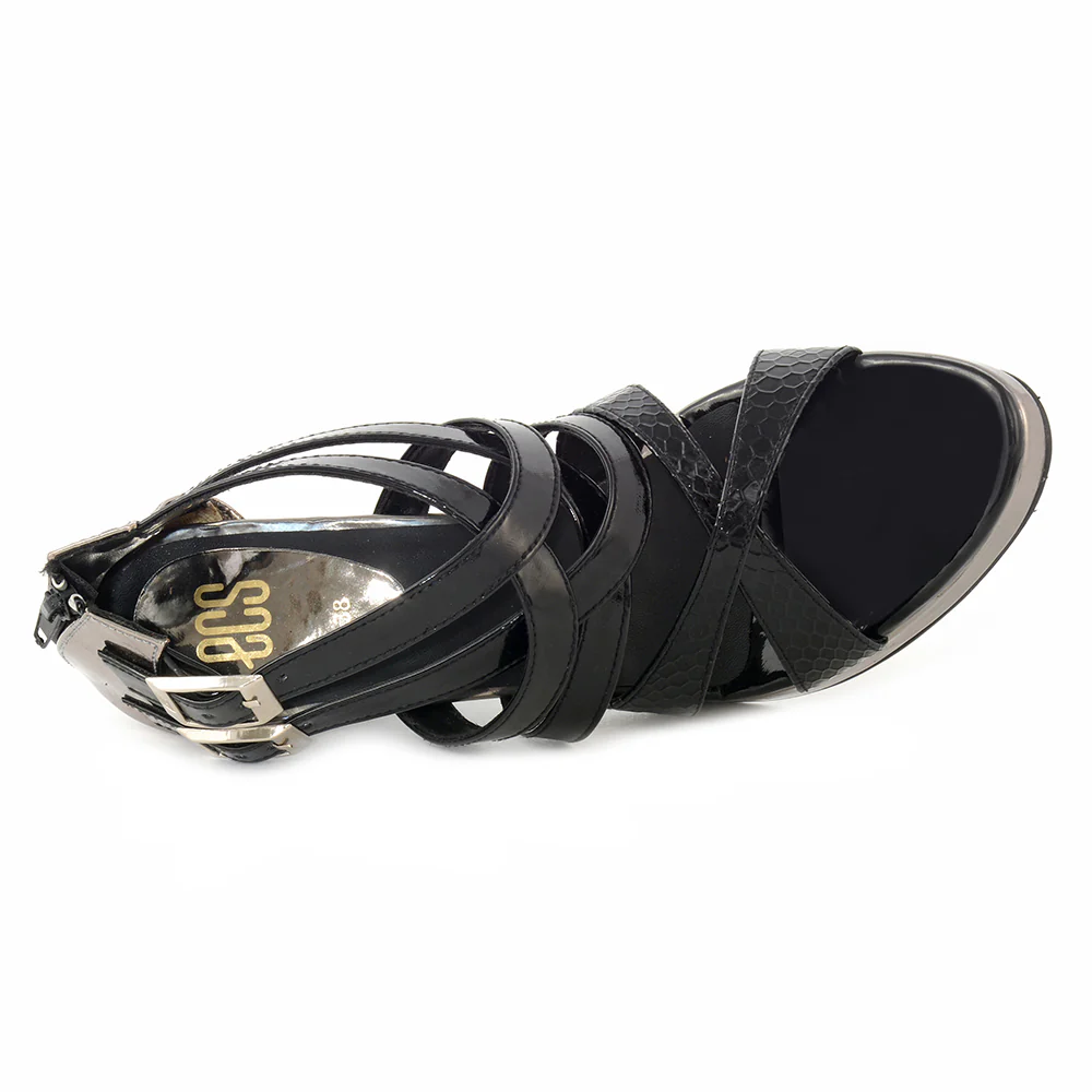 Shiny & Strappy Sandals - Image 3