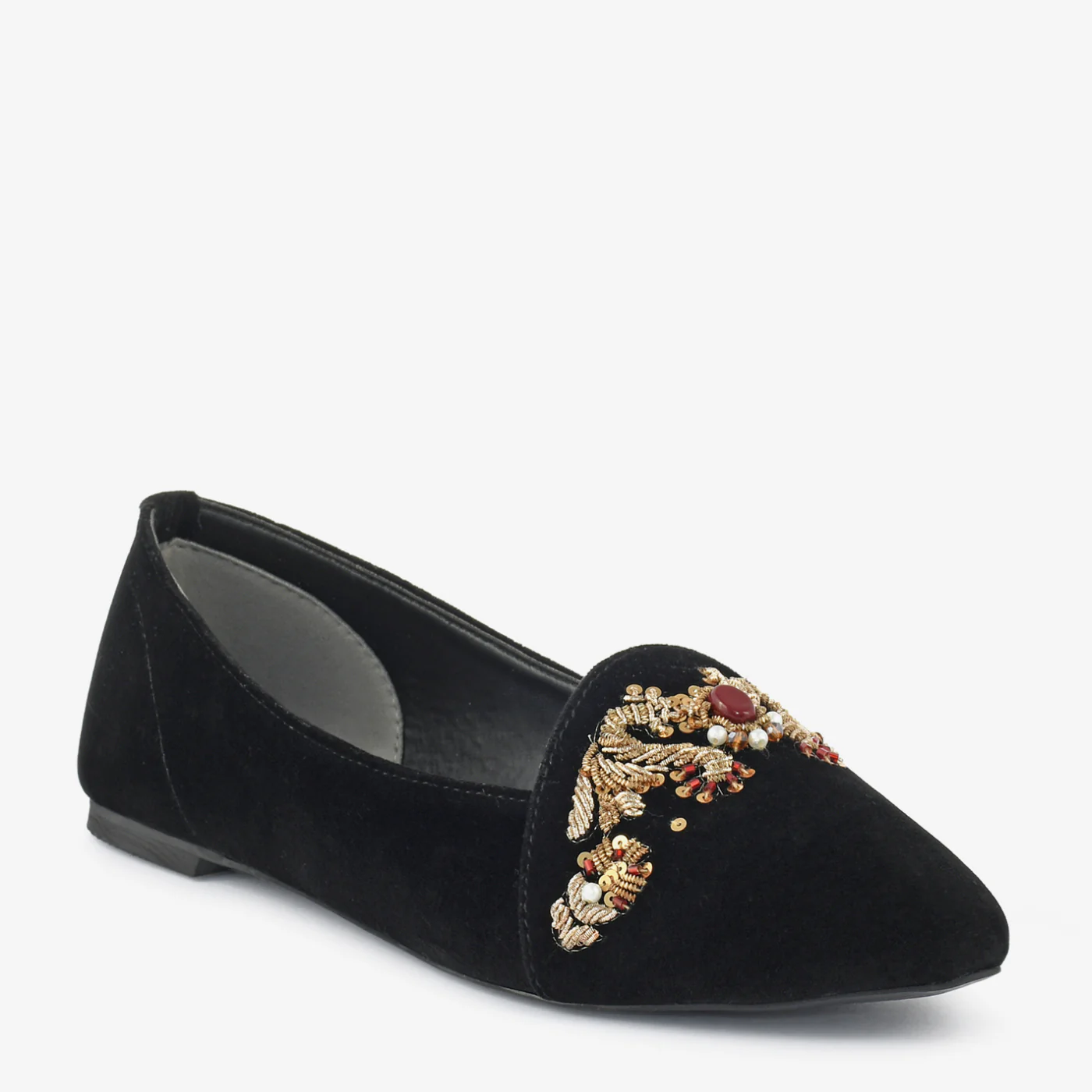 Midnight Bloom Pointed Flats