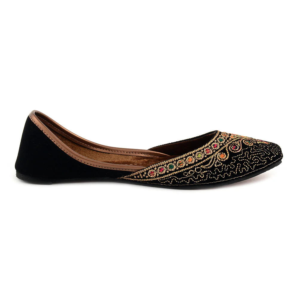 Velvety Embroidered Khussa - Image 6