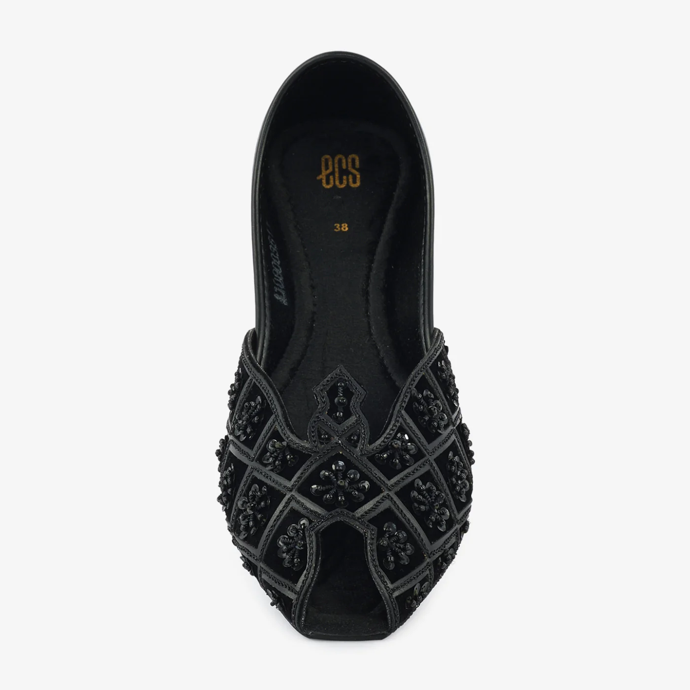 Onyx Quilted Beaded Khussas - Image 4
