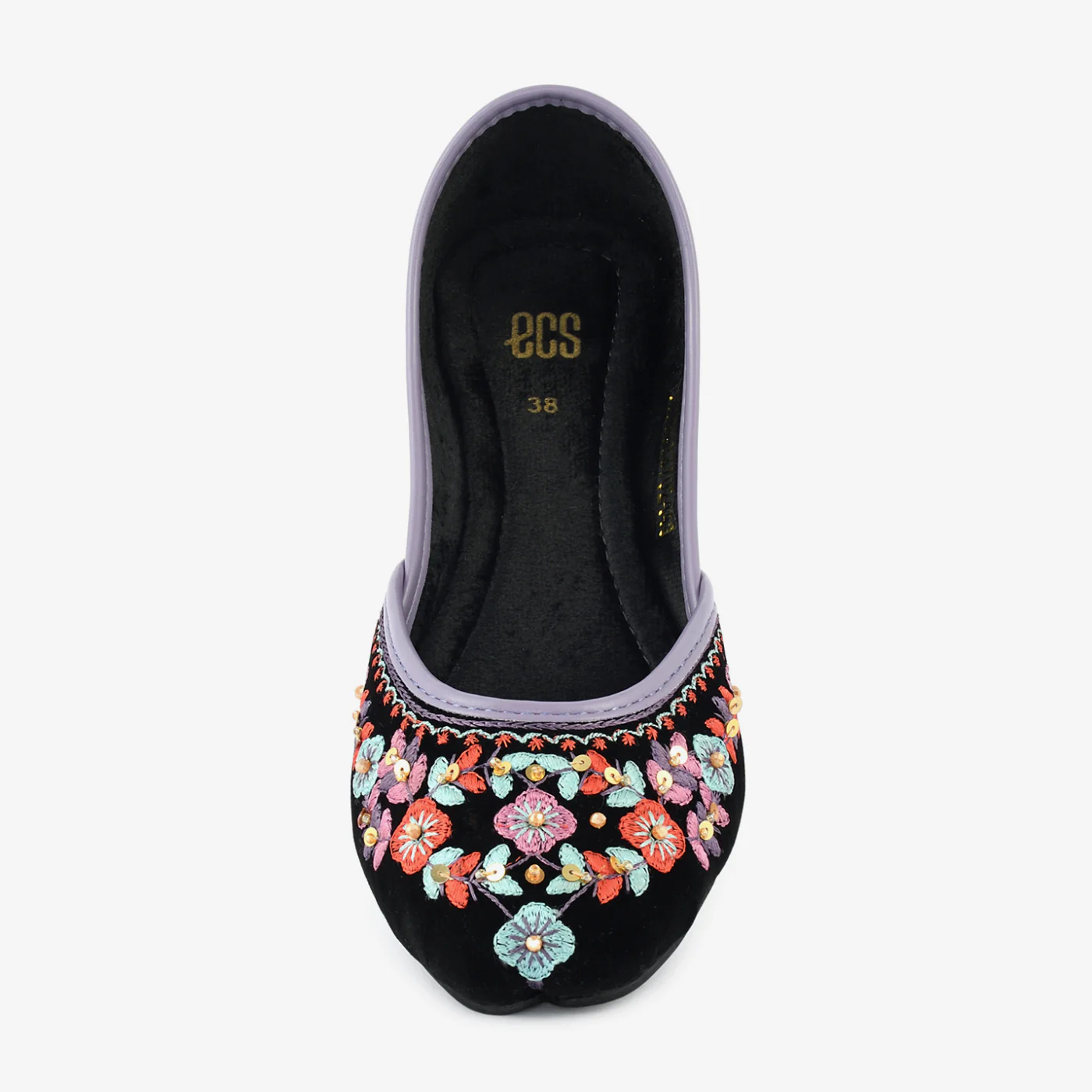 Onyx Floral Embroidered Khussas - Image 4