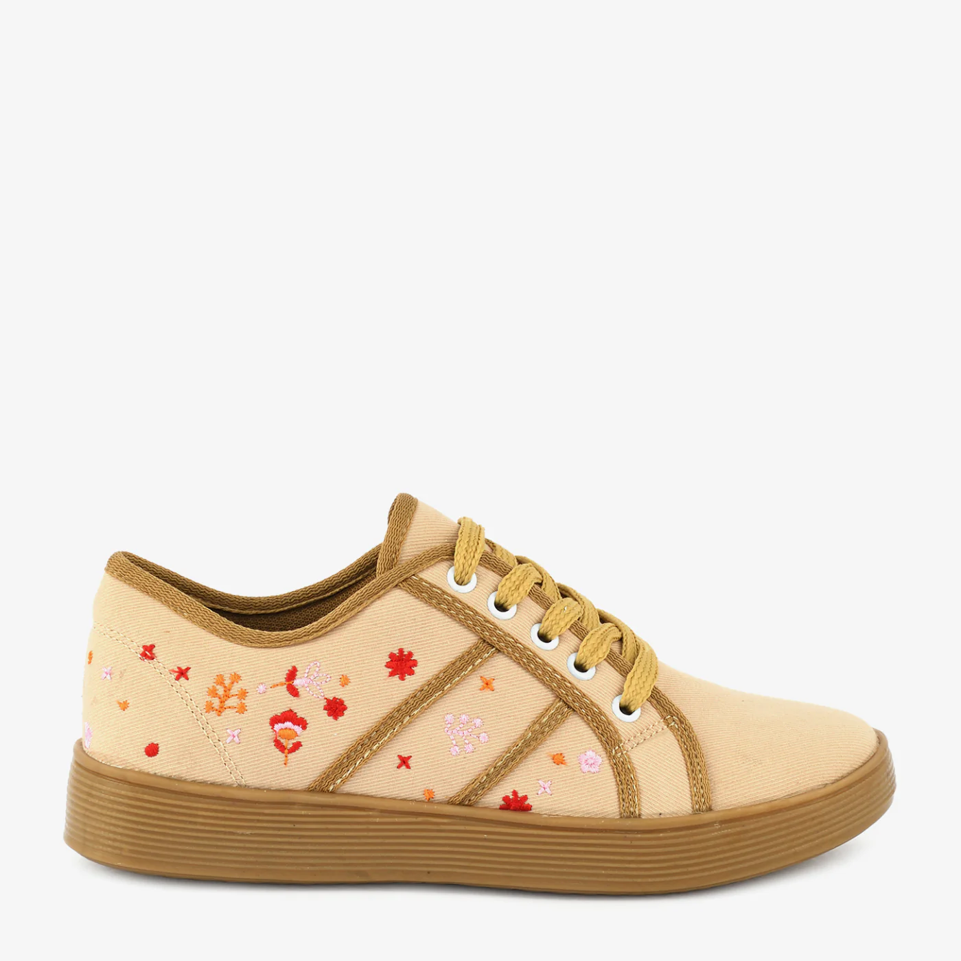 Sand Floral Embroidered Sneakers - Image 2
