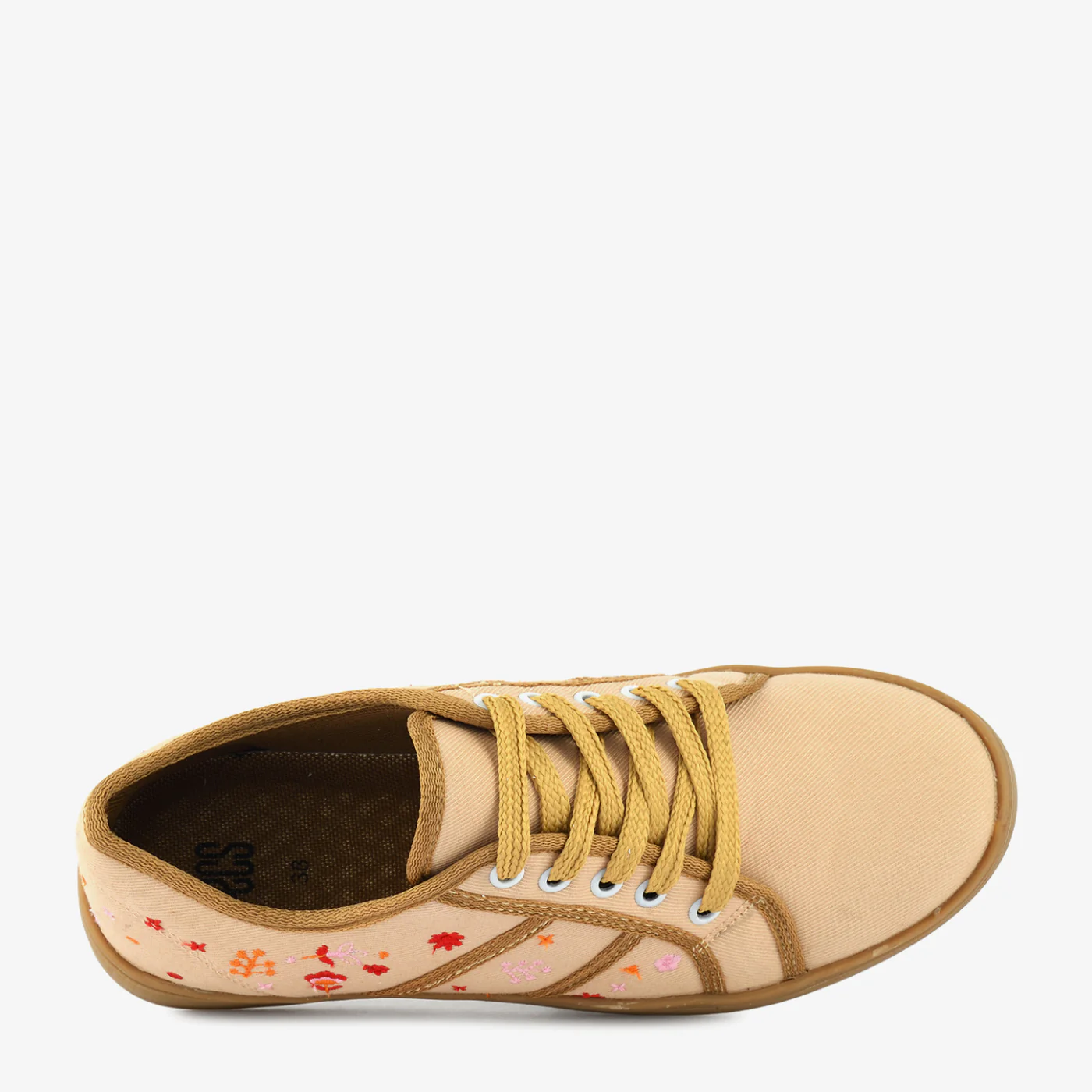 Sand Floral Embroidered Sneakers - Image 3
