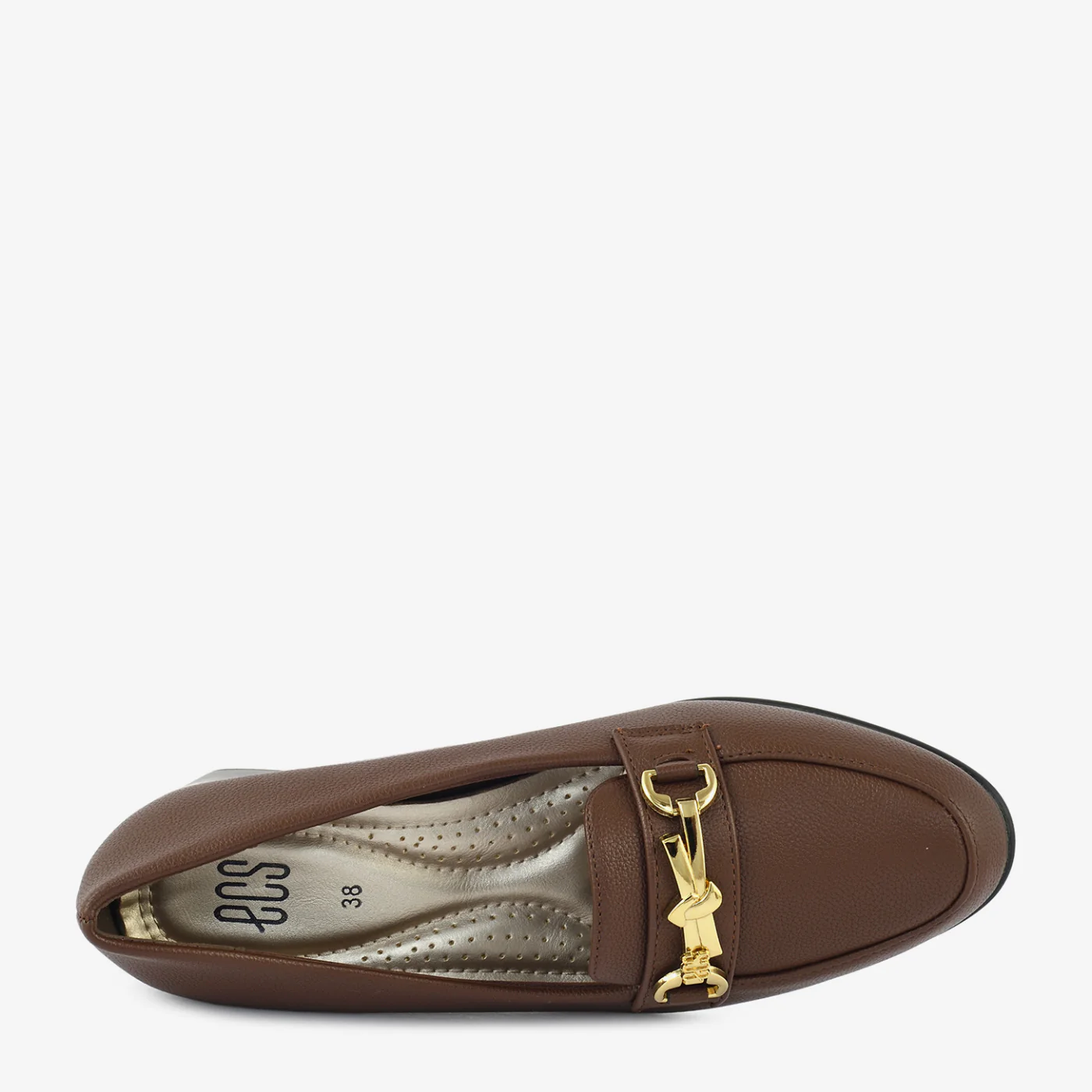 Cognac Chain Block Heel Loafers - Image 3