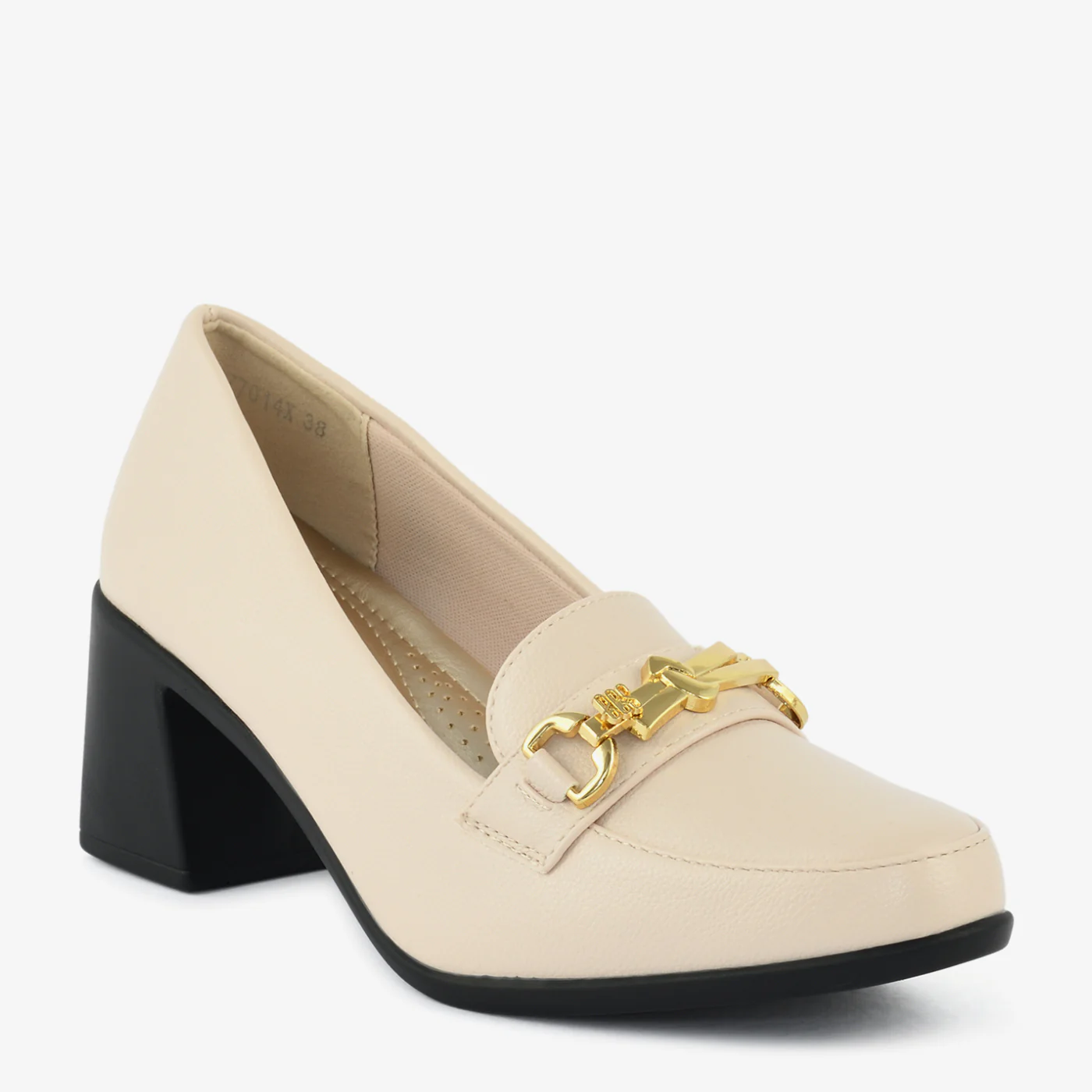 Cognac Chain Block Heel Loafers - Image 5