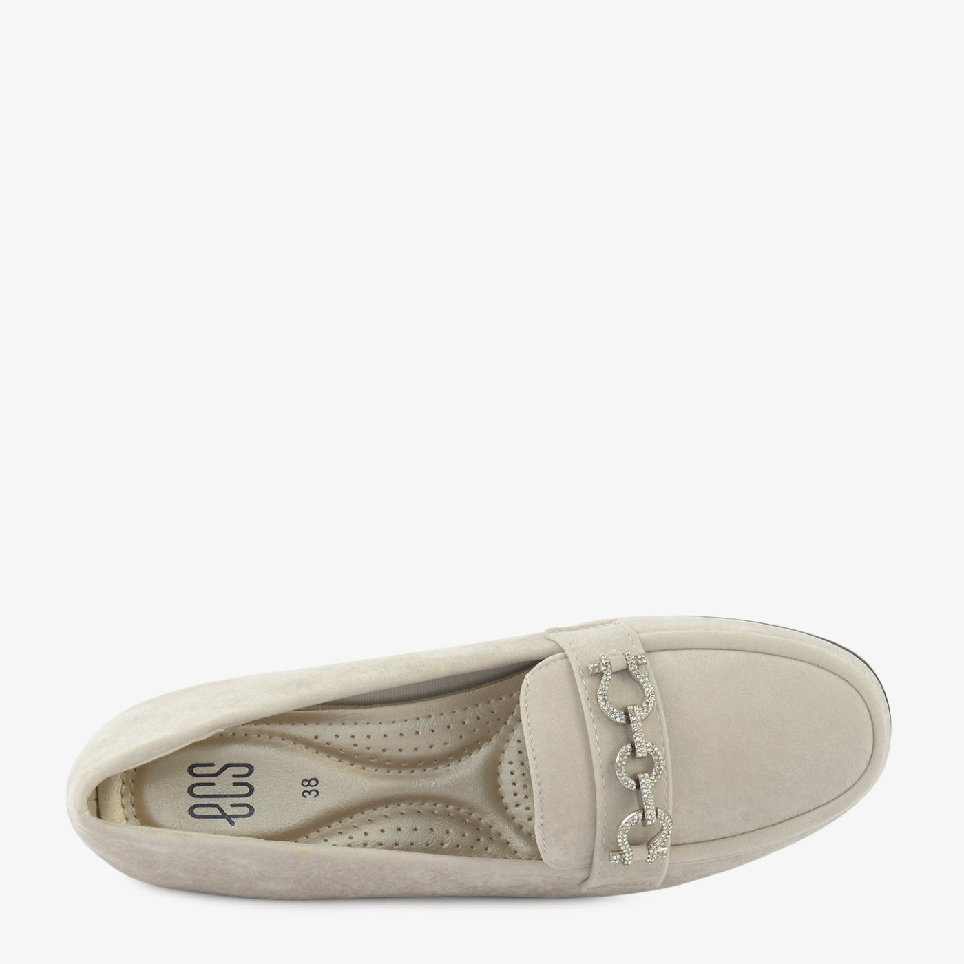 Oatmeal Chain Wedge Loafers - Image 3
